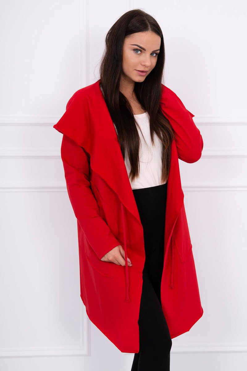 Loose-hooded cap red