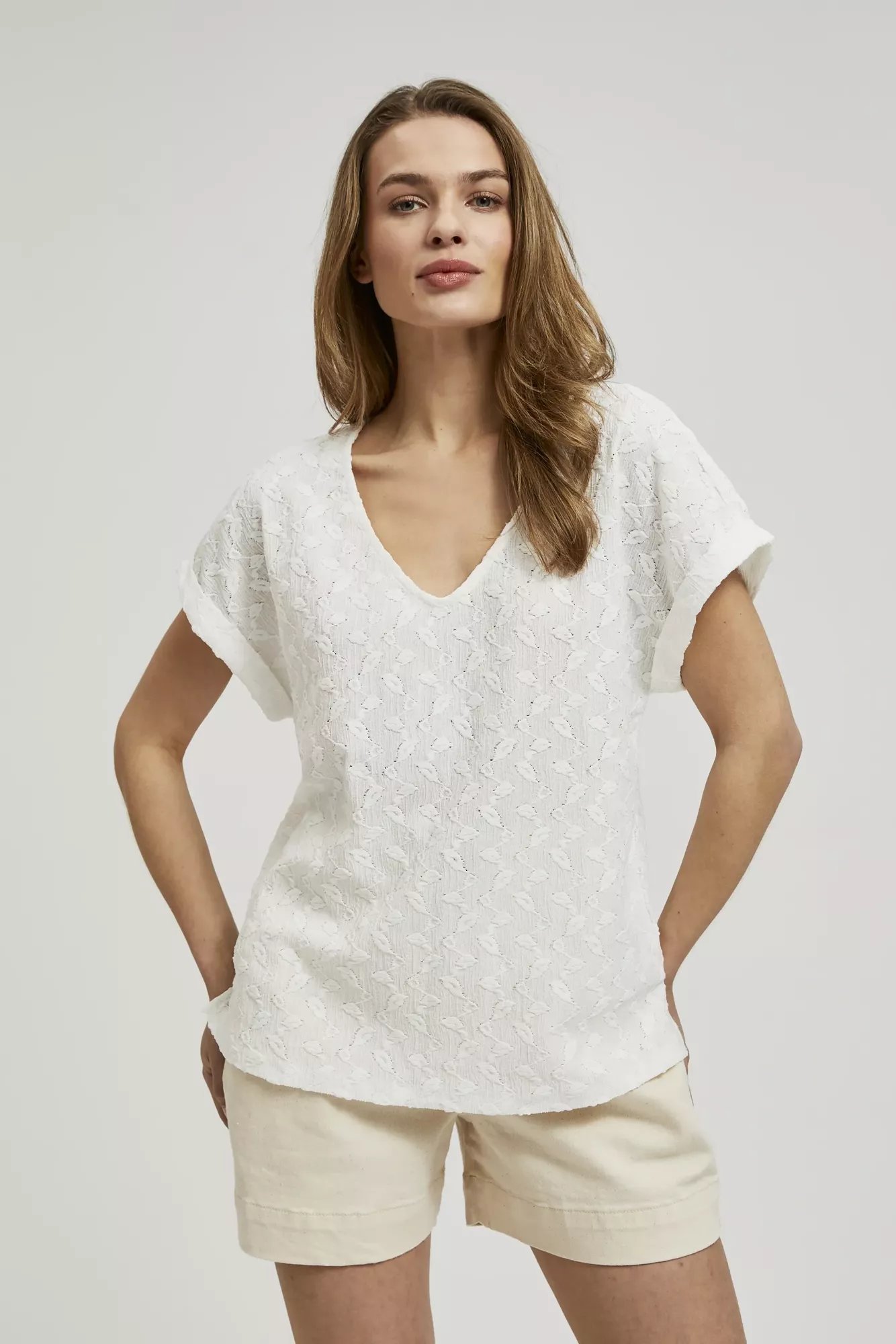 Women's T-shirt MOODO - ecru white