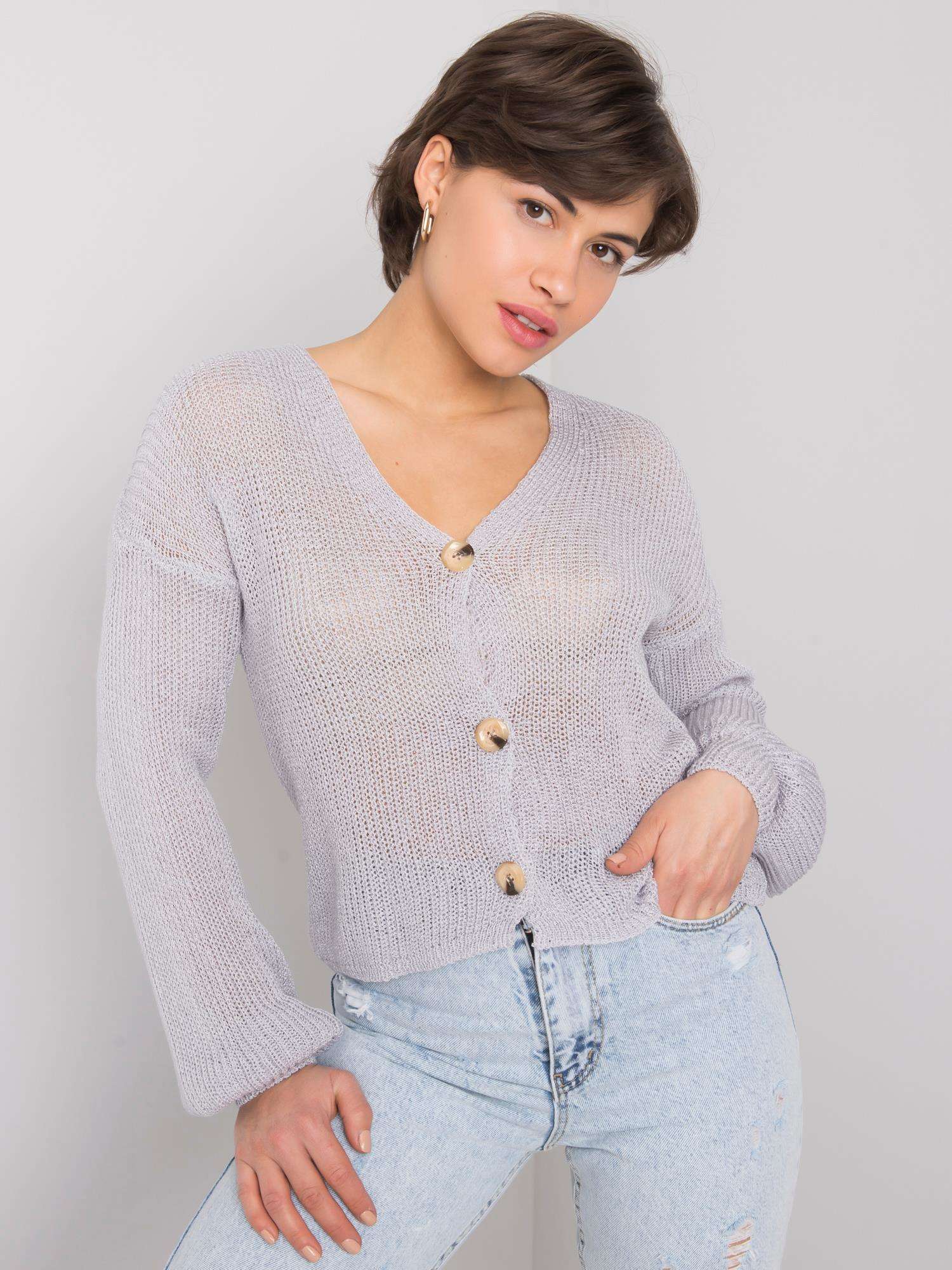 Gray Openwork Sweater