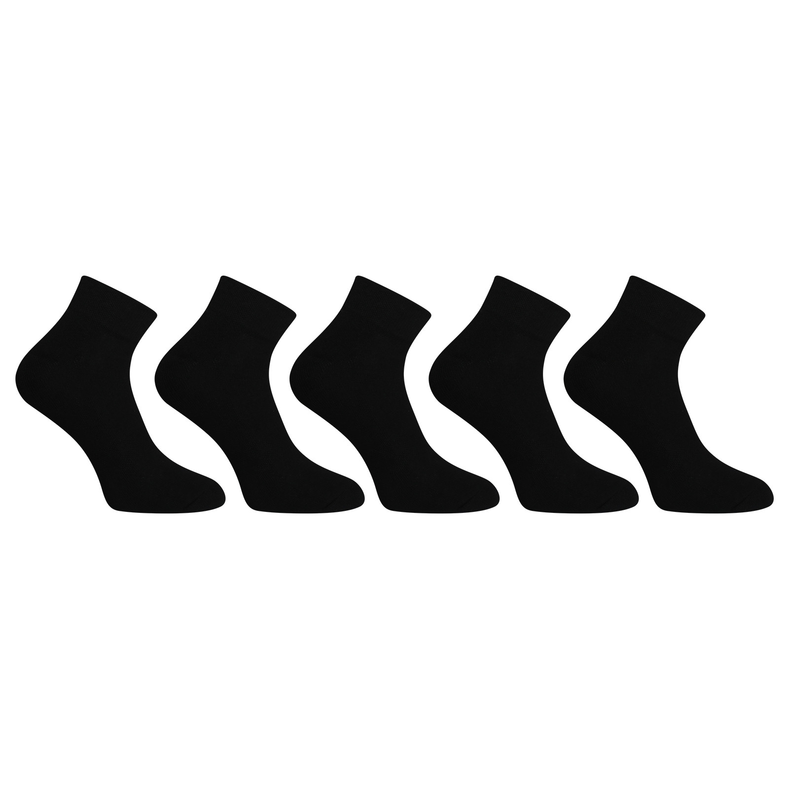 5PACK Socks Nedeto Ankle Black