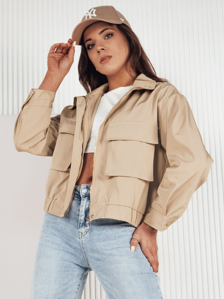 Kurtka damska przejściowa ISTAN ciemnobeżowa Dstreet