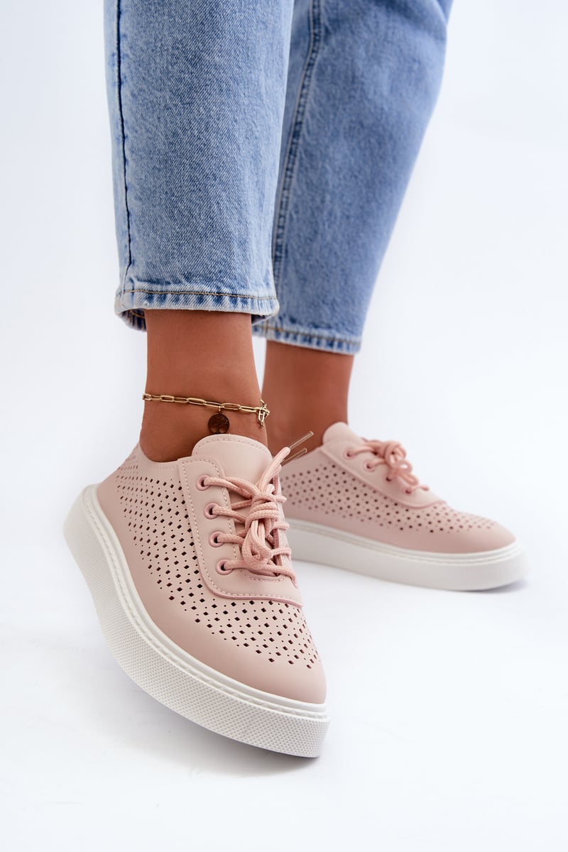 Openwork platform sneakers, Pink Tanvi