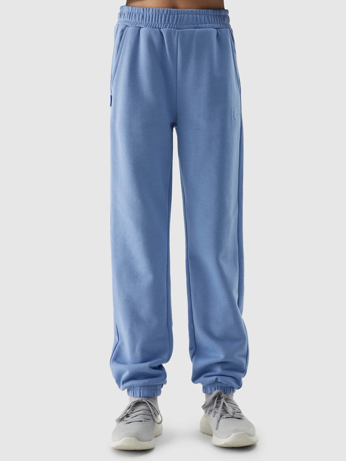 Girls&#039; jogger sweatpants 4F - denim