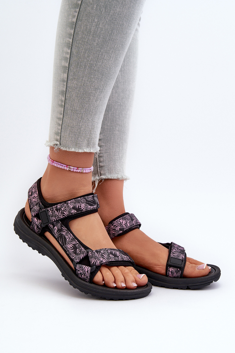 Dámské lehké sportovní sandály černá a růžová Lumeria