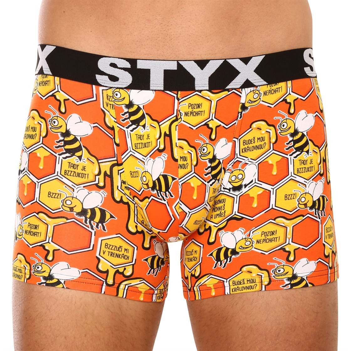 Pánské boxerky Styx long art sportovní guma včelky