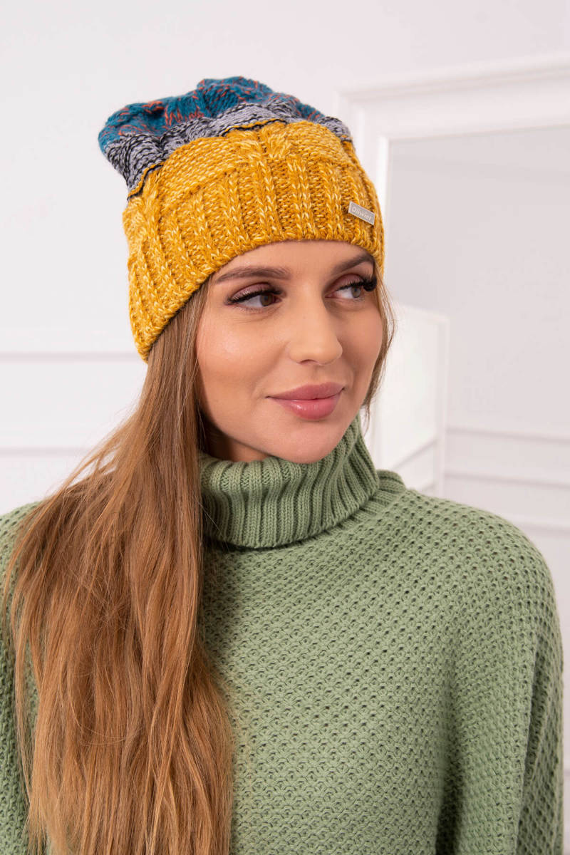 Fleece beanie Dolores K303 mustard+black+navy
