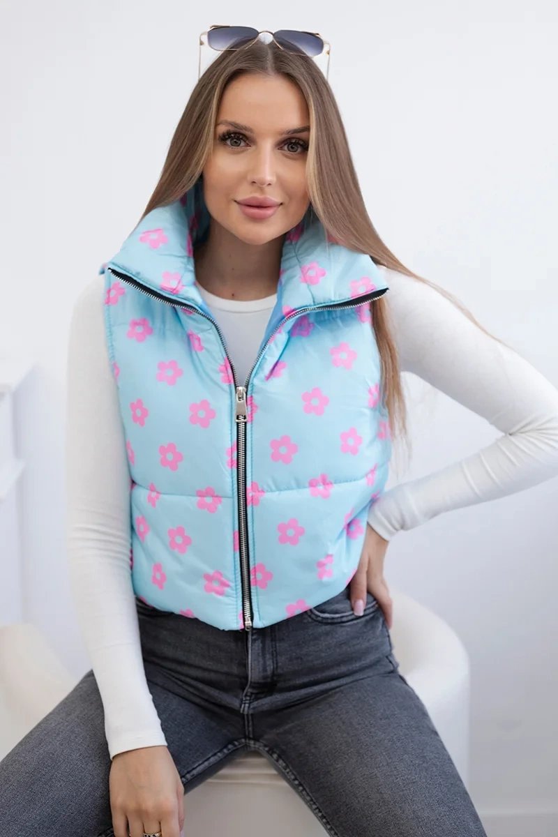 Vest with small blue flowers