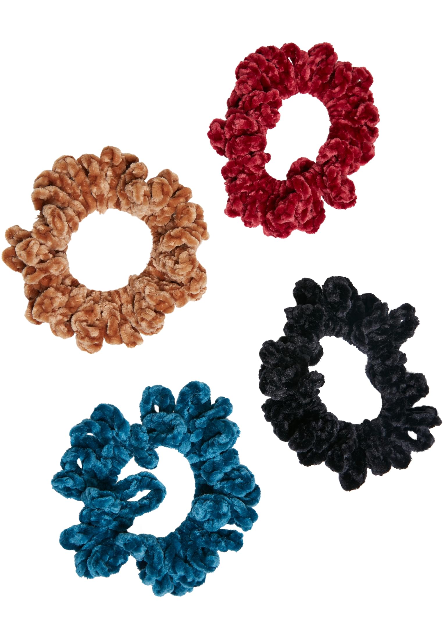 Zimní barva Fluffy Scrunchies 4 balení