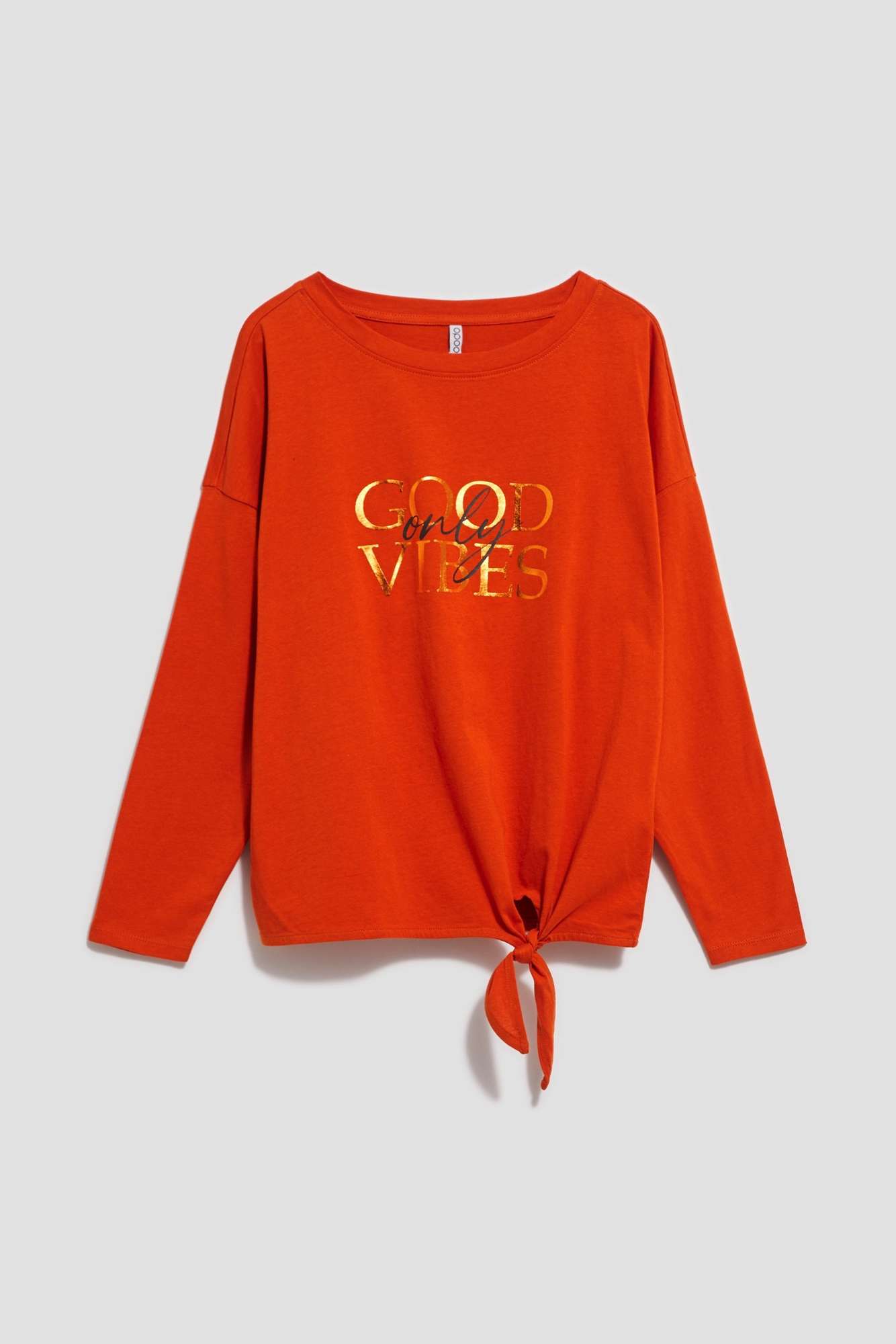 Blouse with inscription and tie