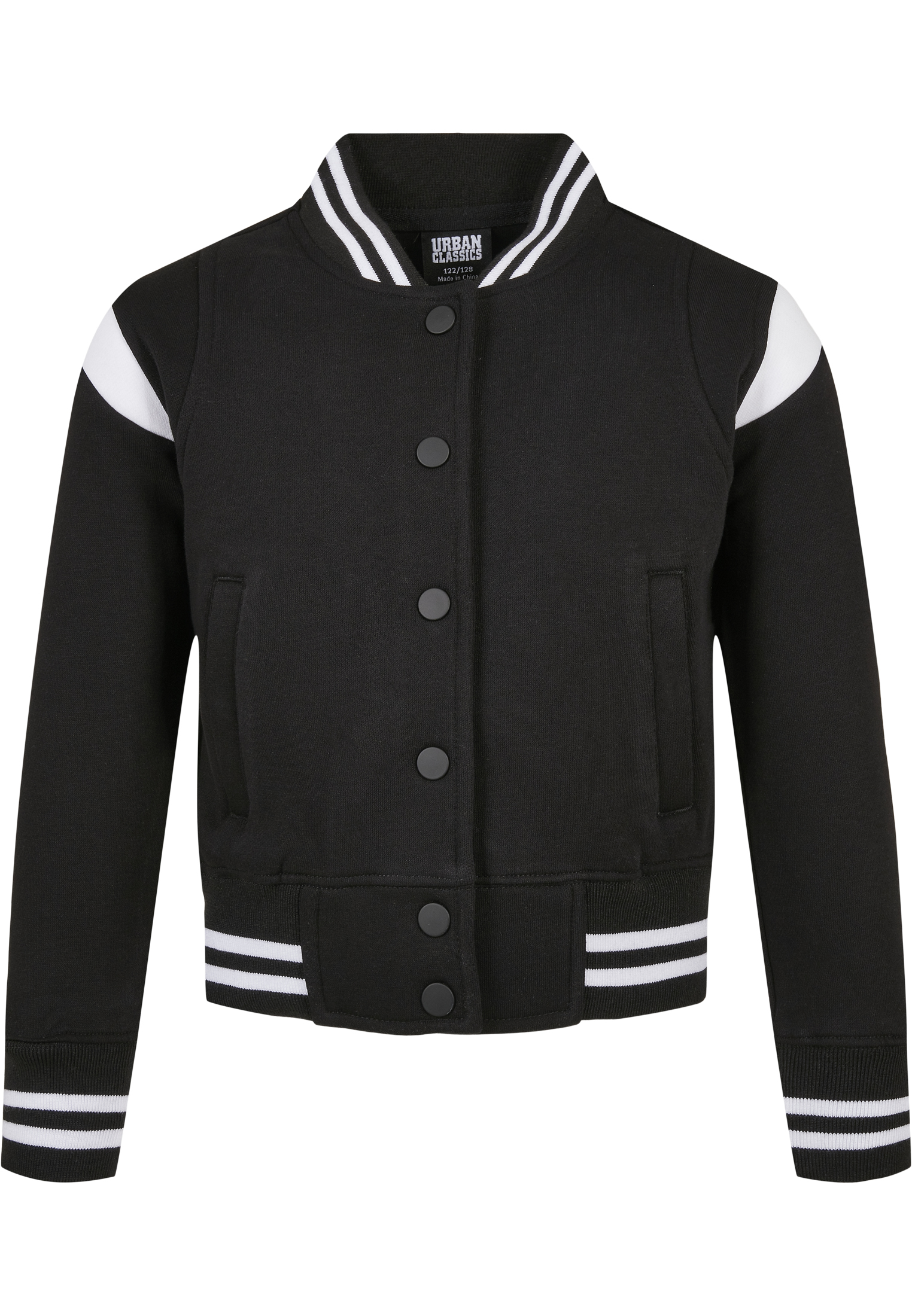 Girl&#039;s inset College Sweat Jacket black/white