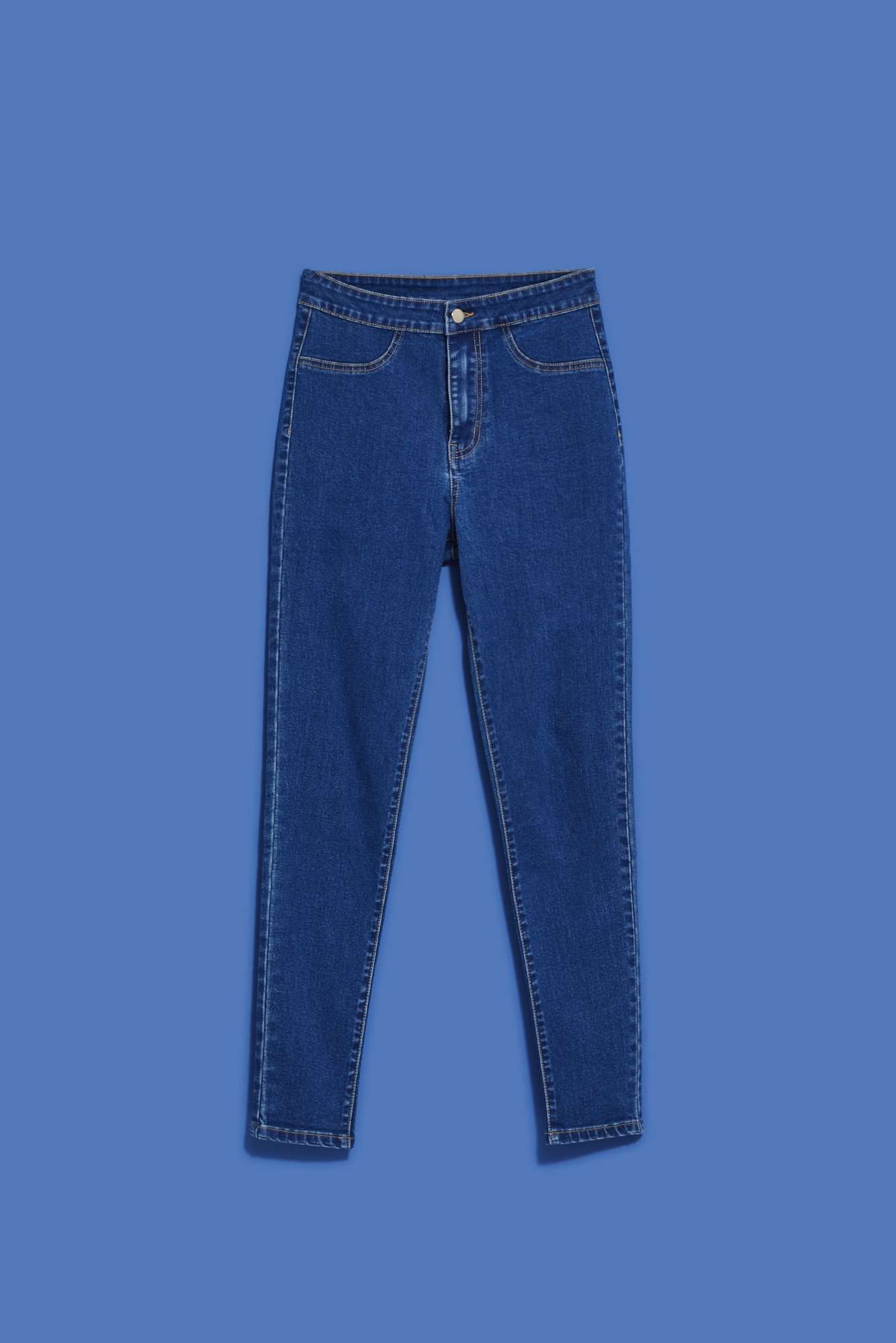 Blugi skinny cu talie înaltă