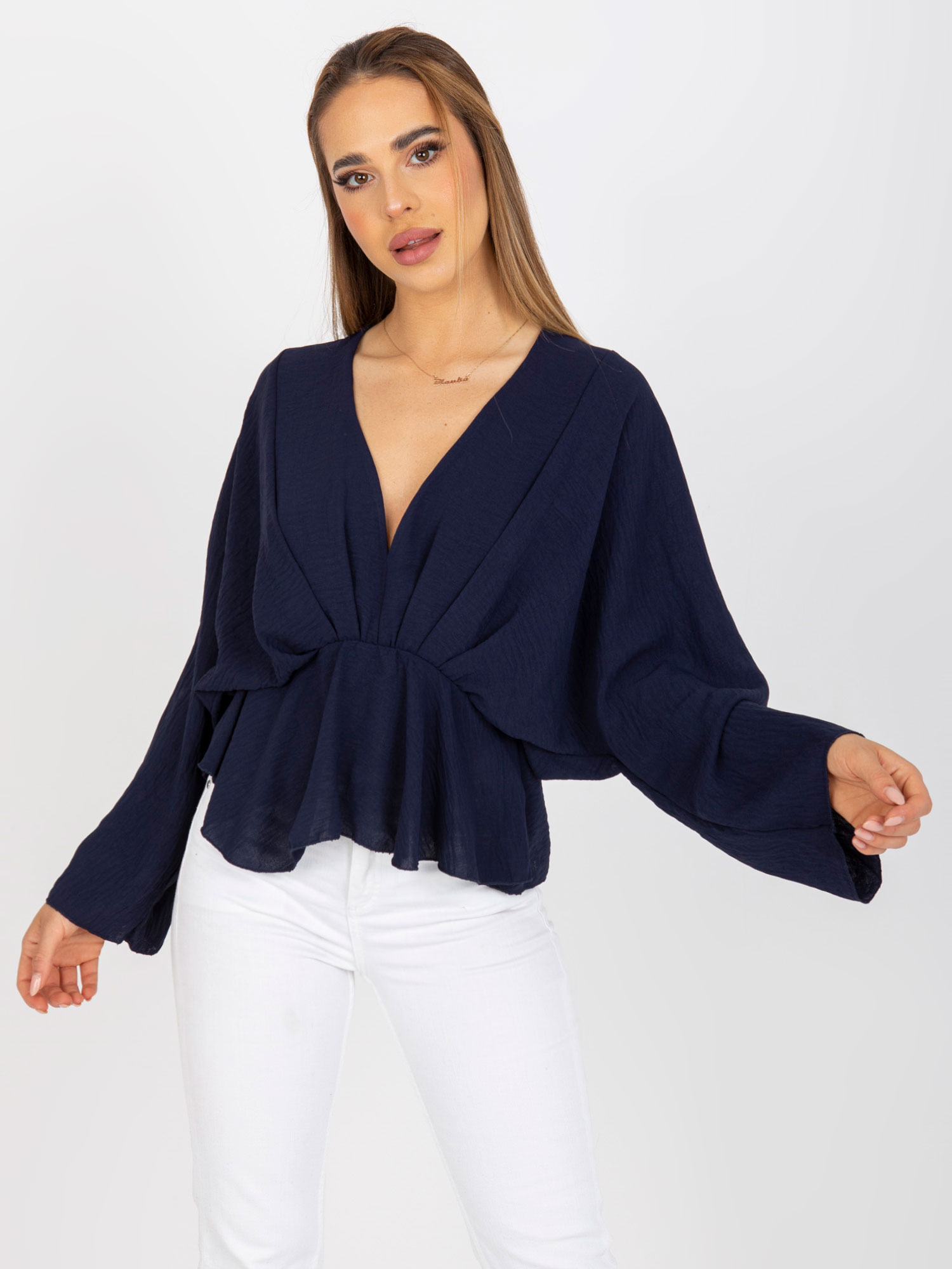 Blouse-DHJ-BZ-11979.67-navy Blue