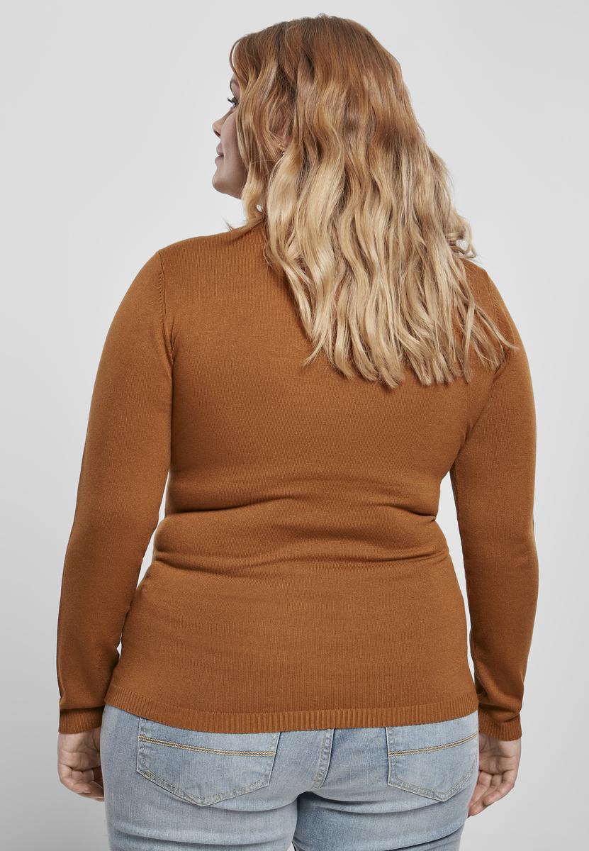 Women's basic turtleneck caramel sweater