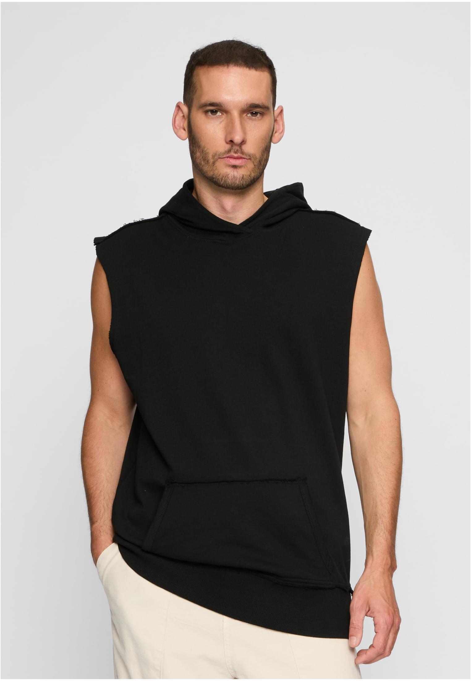 Open Edge Sleeveless Hoody Black