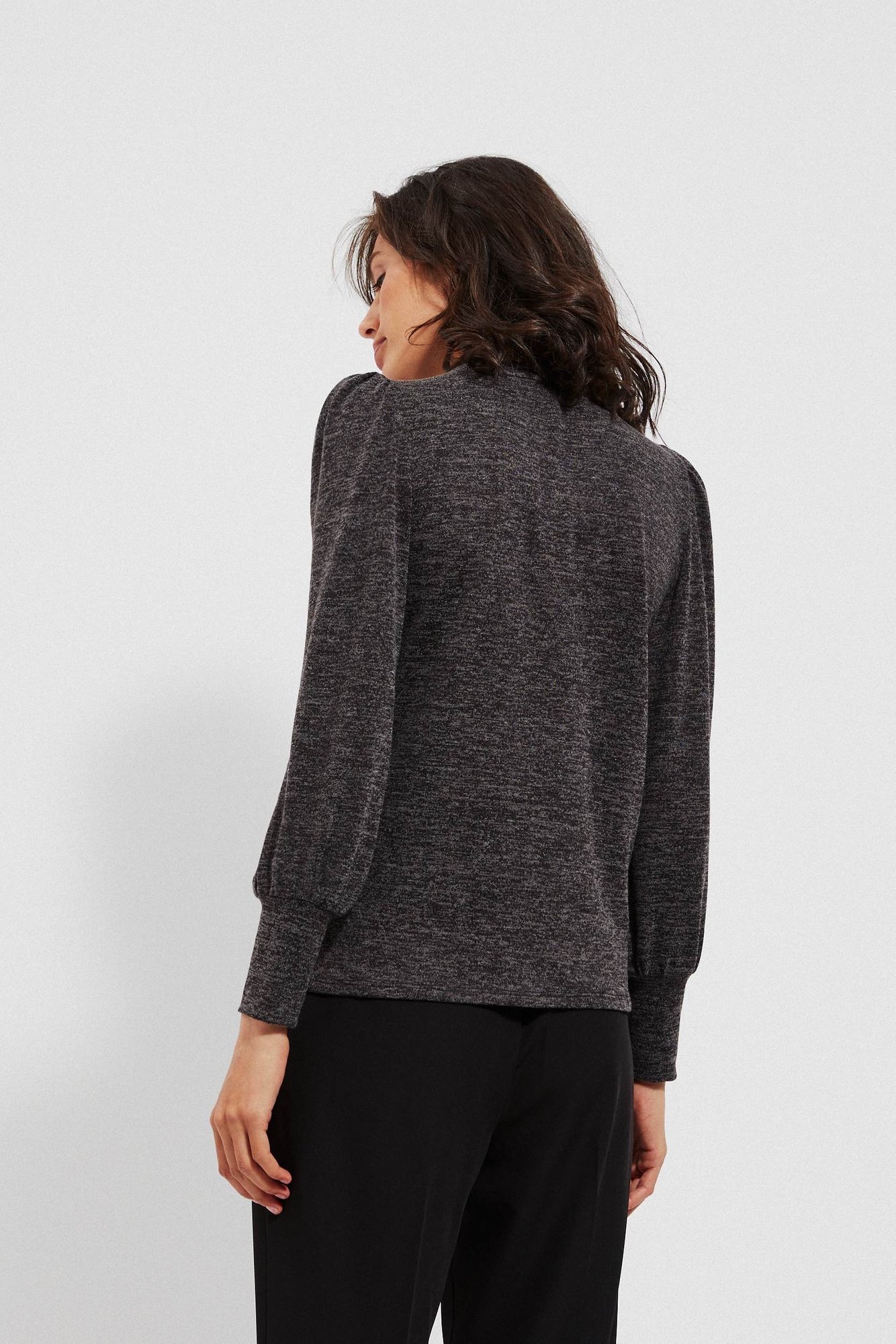 Tricou melanj cu pufuri - grafit