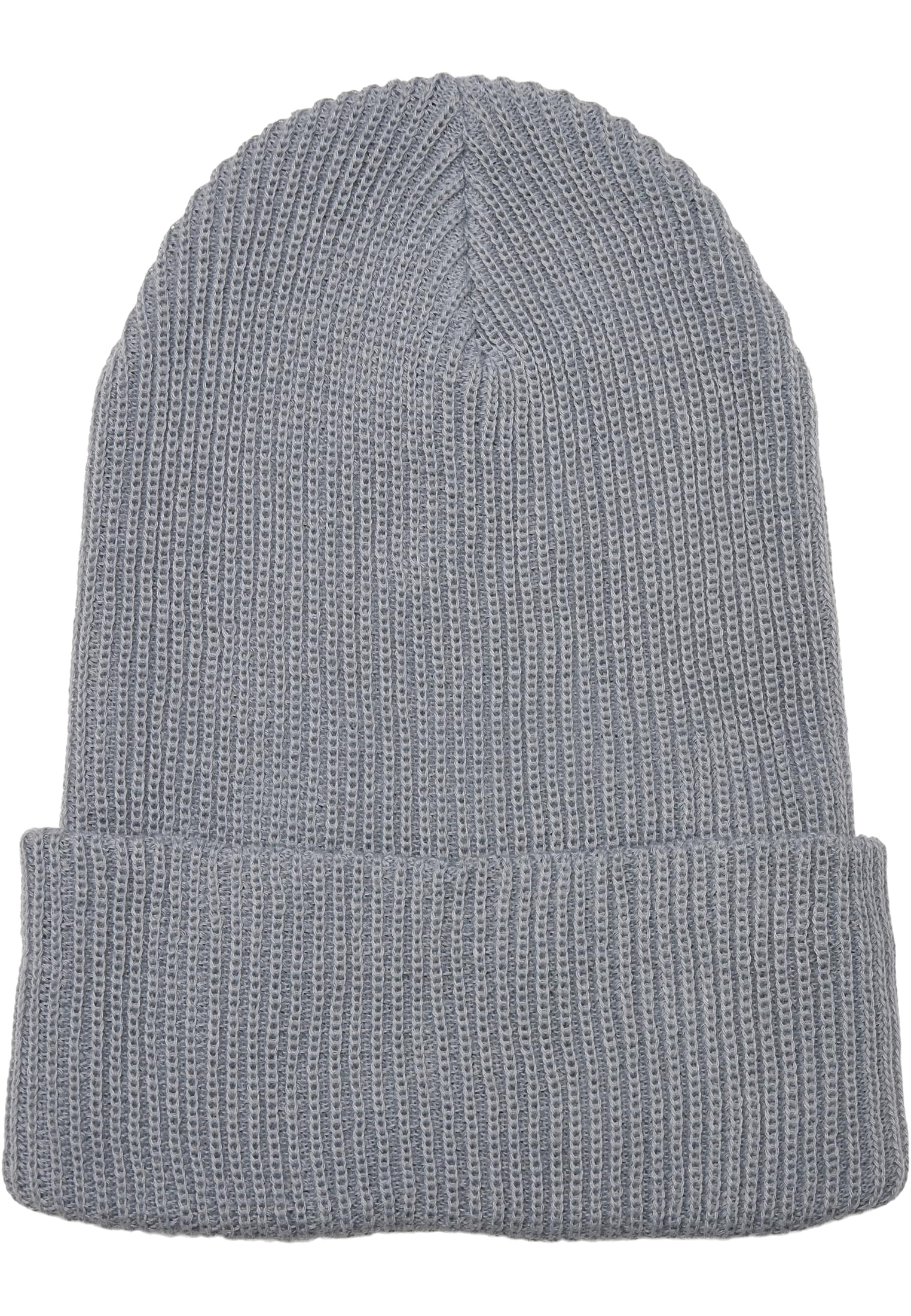 Ribbed knit cap made of recycled yarn grey