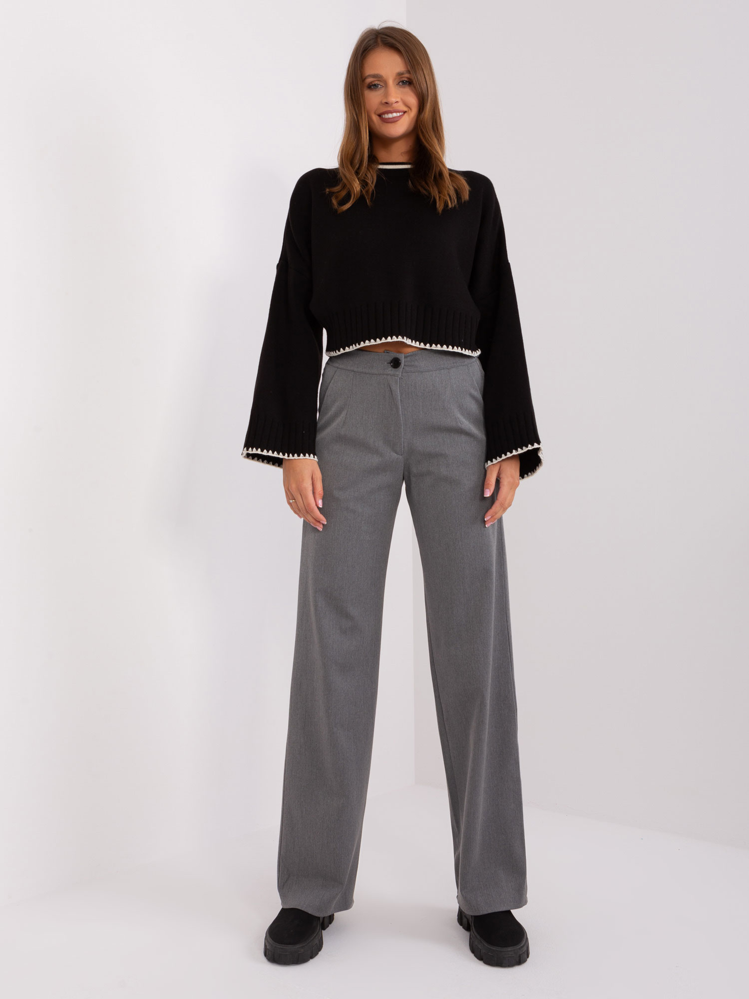 Grey Wide-waisted Trousers