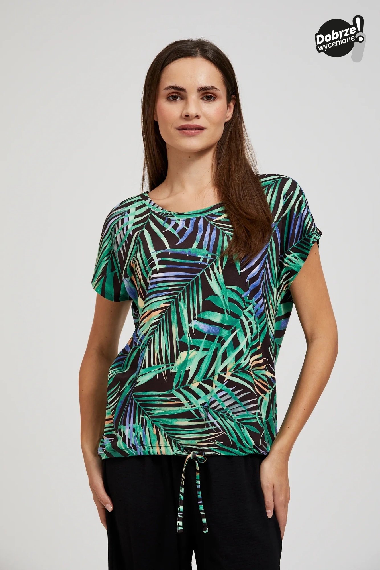 Dámské tričko s tropickým vzorem MOODO - vícebarevné