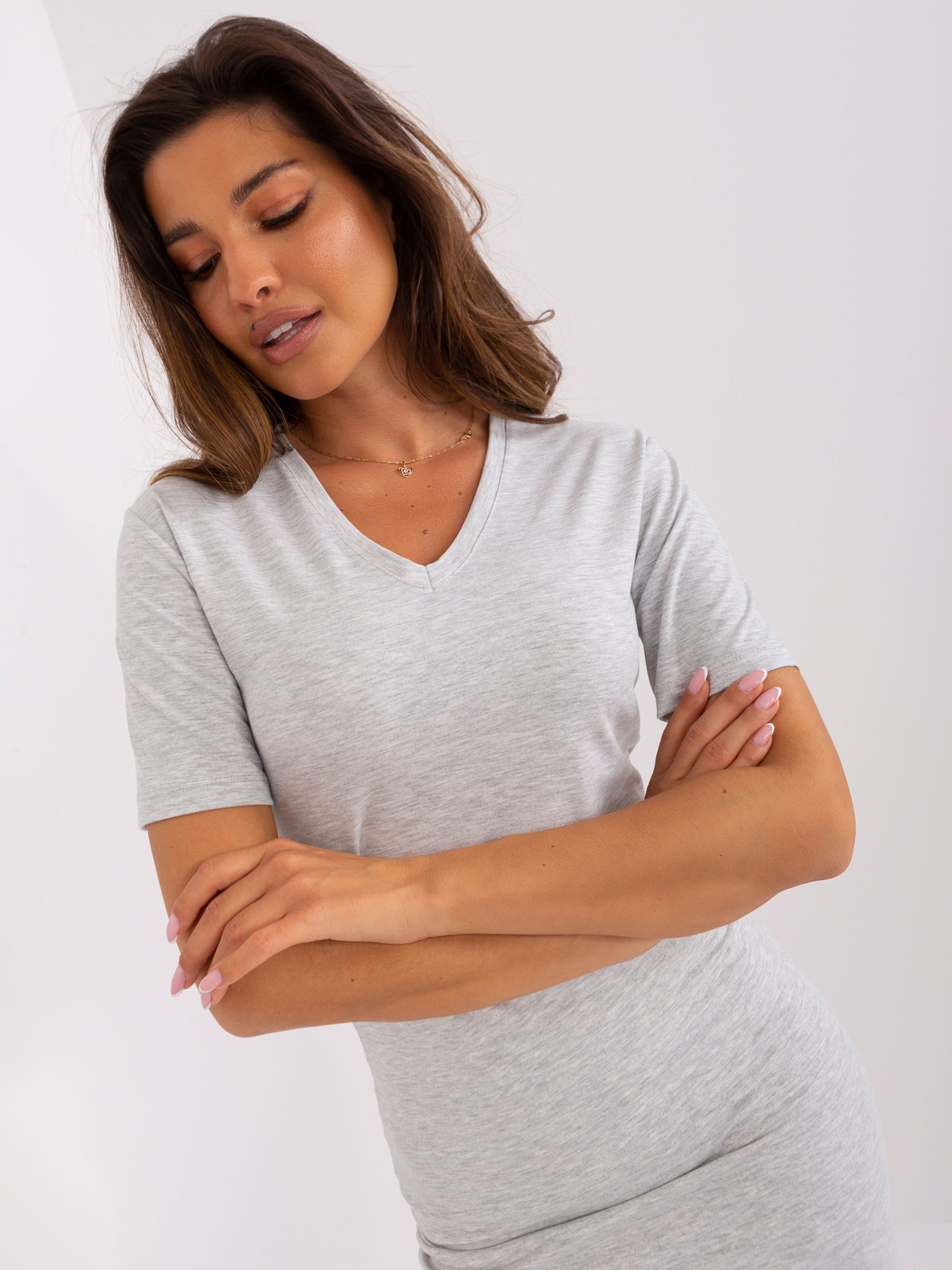 Light Grey Women's Basic Cotton T-shirt