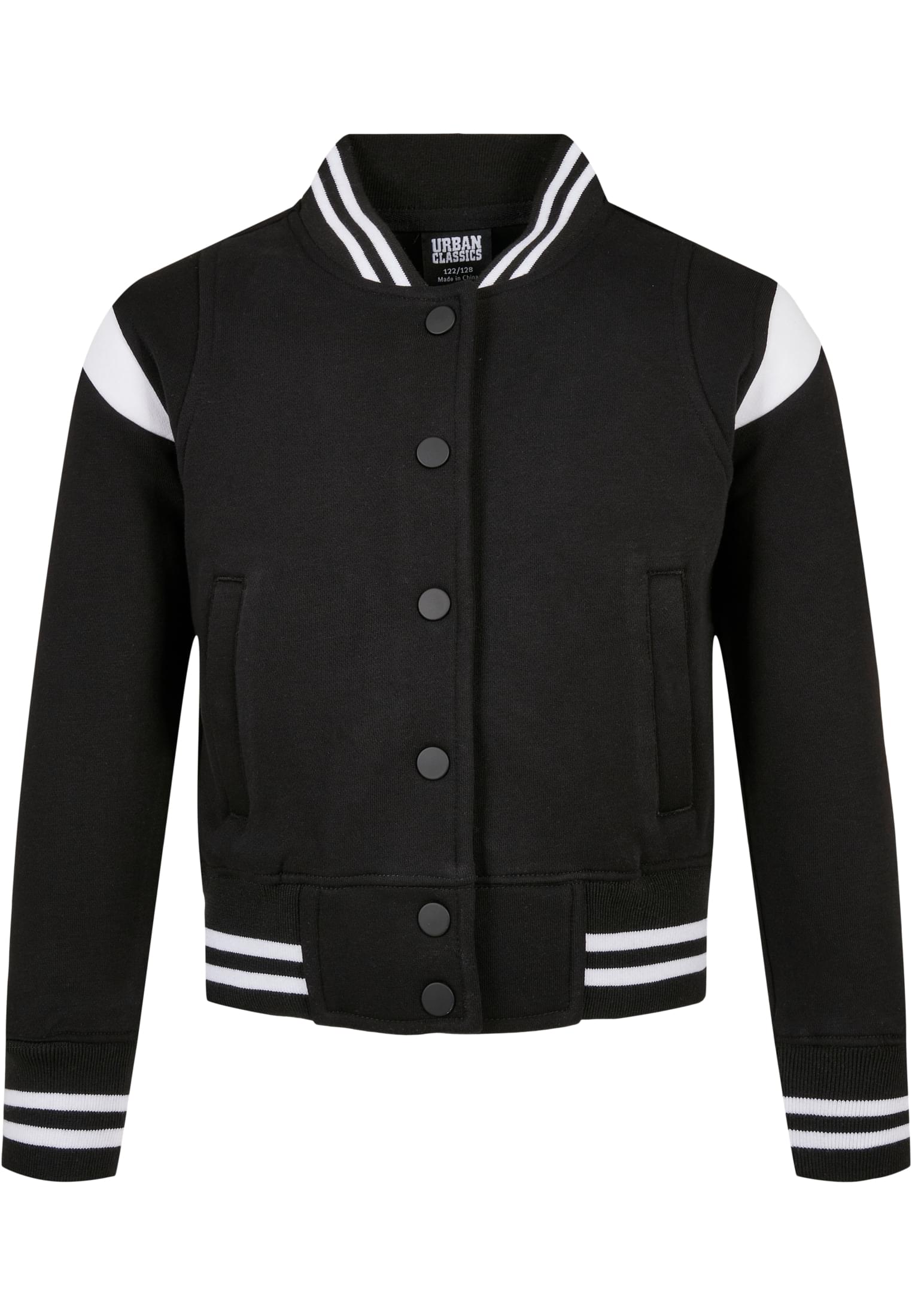 Girl&#039;s inset College Sweat Jacket black/white