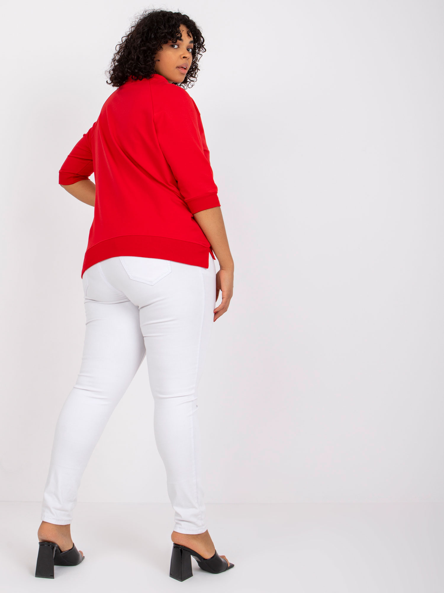 Red Blouse Plus Size With Rosalie Print