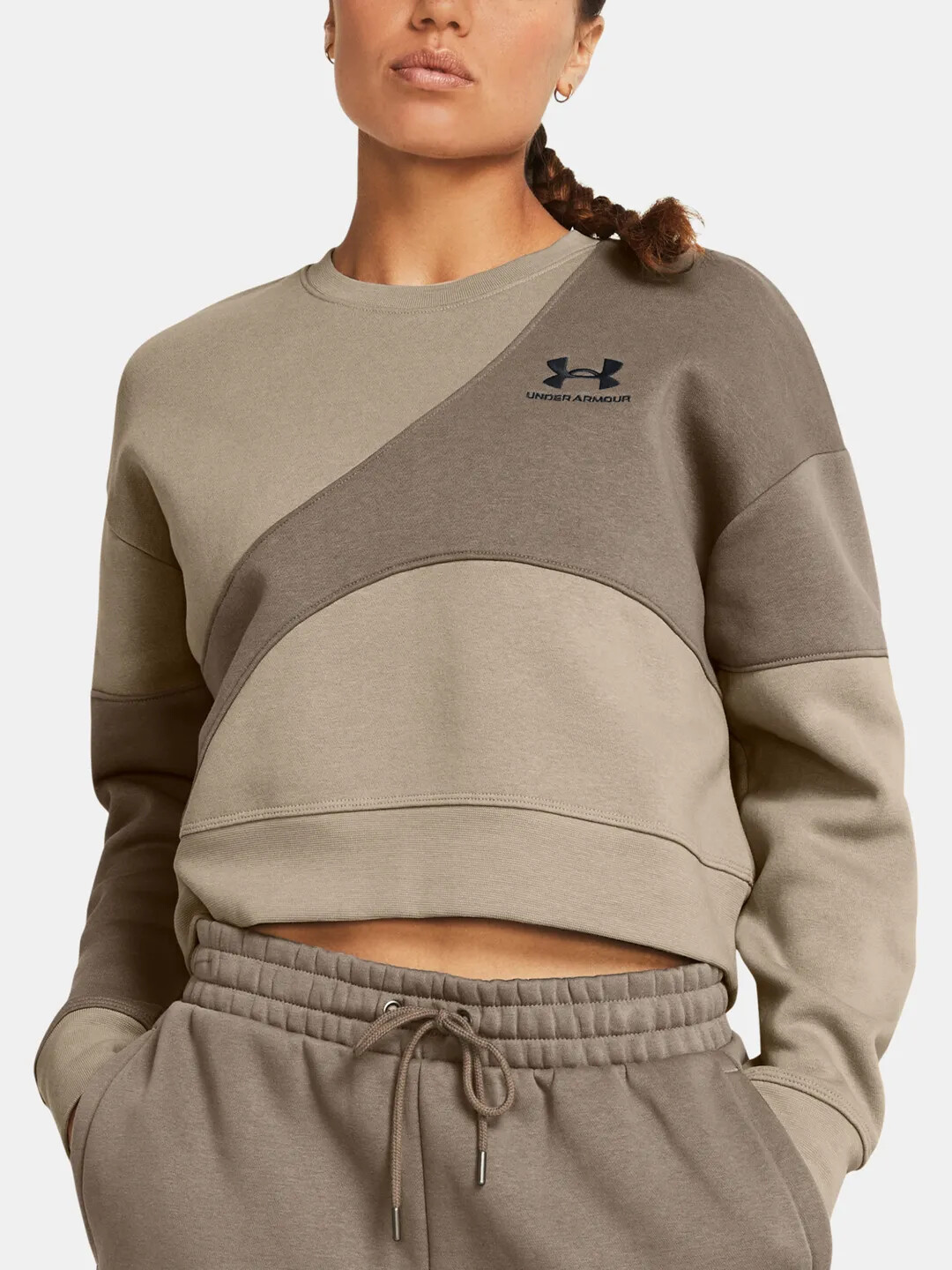 Women's Under Armour Essential Fleece Crop Crew Sweatshirt