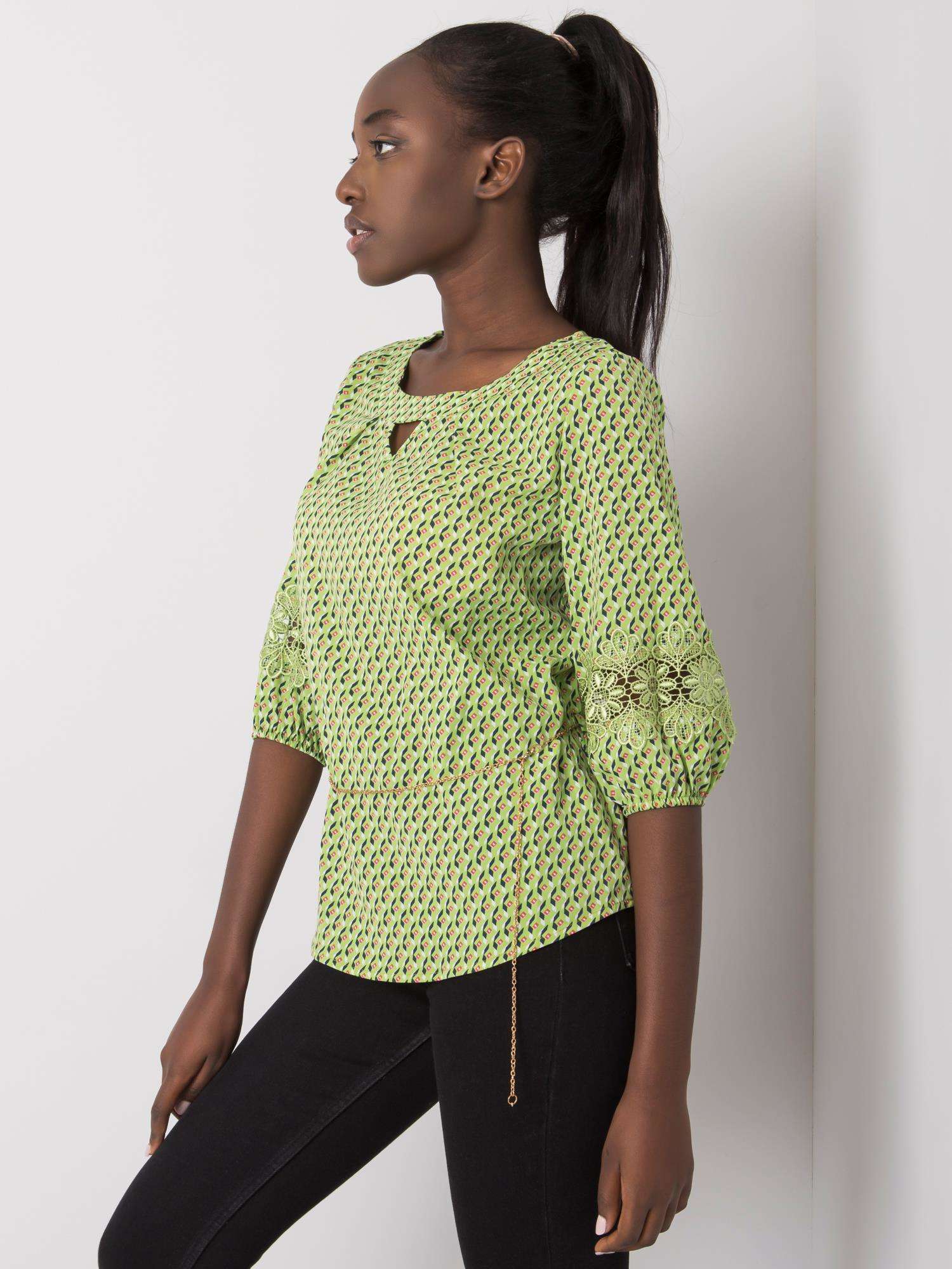 Bluza cu model verde pentru femei