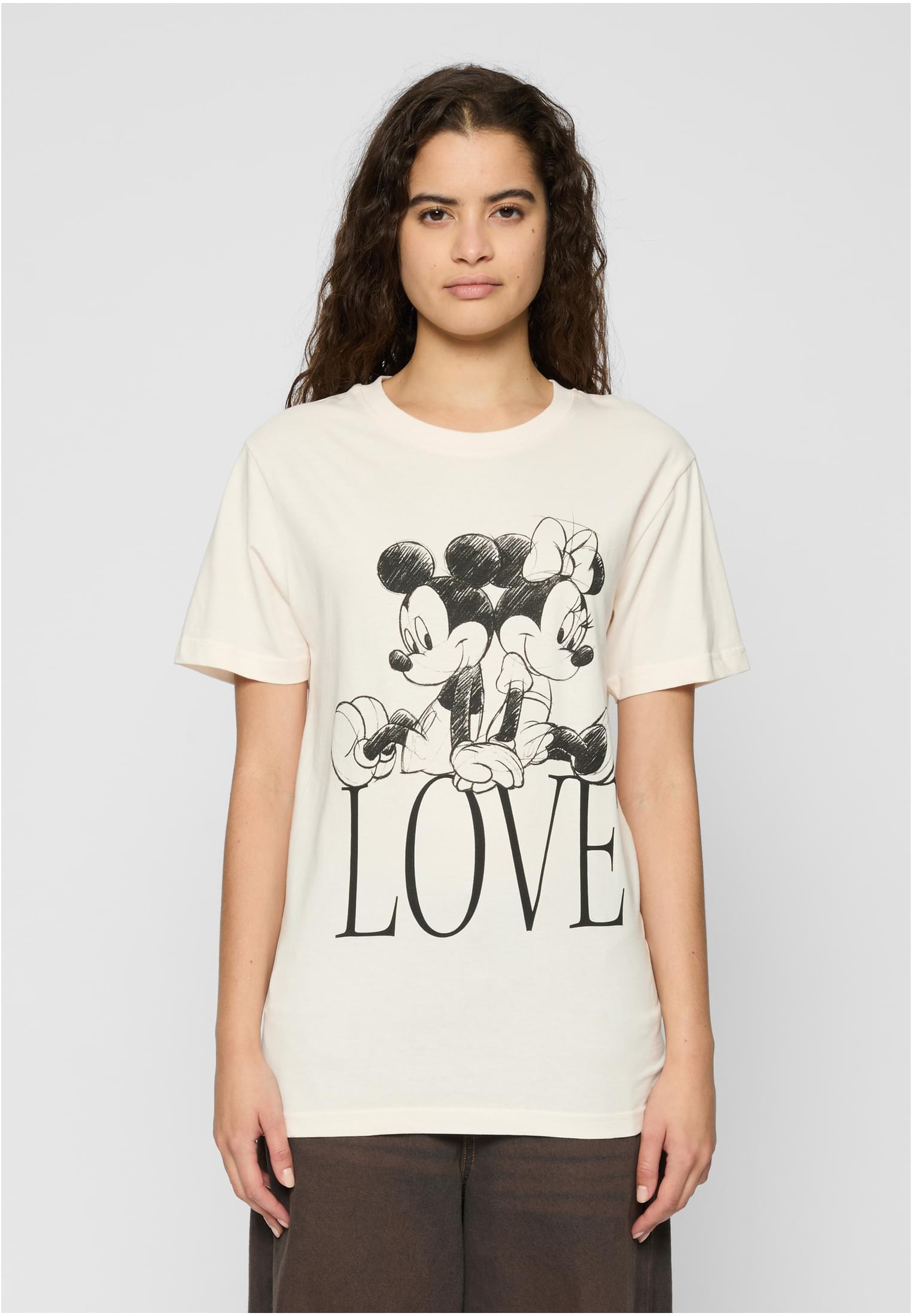 Women's T-shirt Minnie Loves Mickey Light Pink