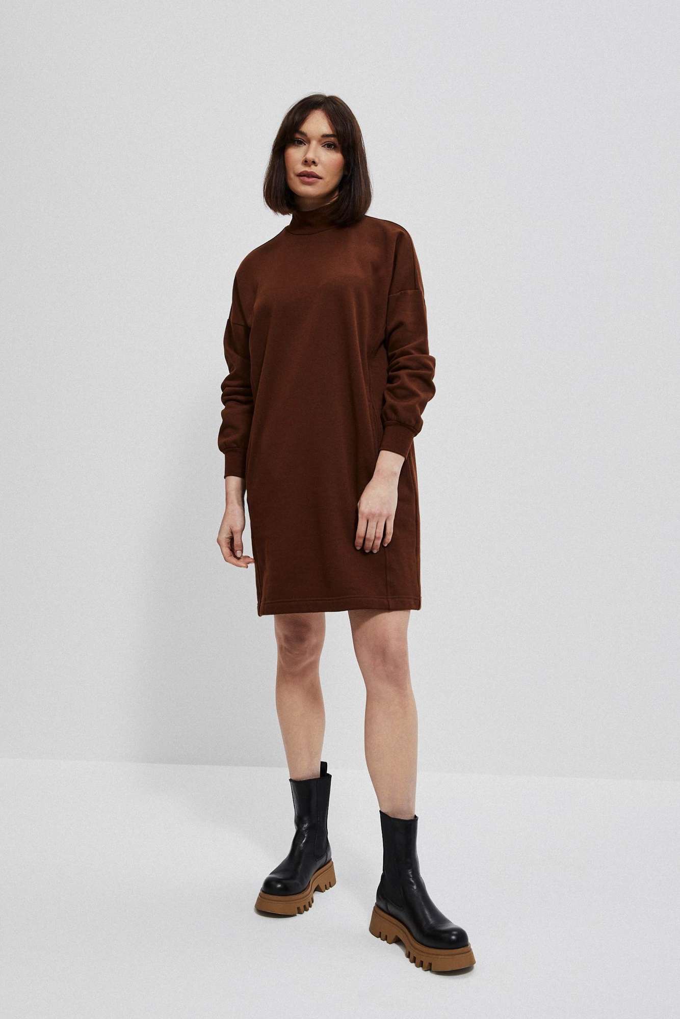 Plain turtleneck dress