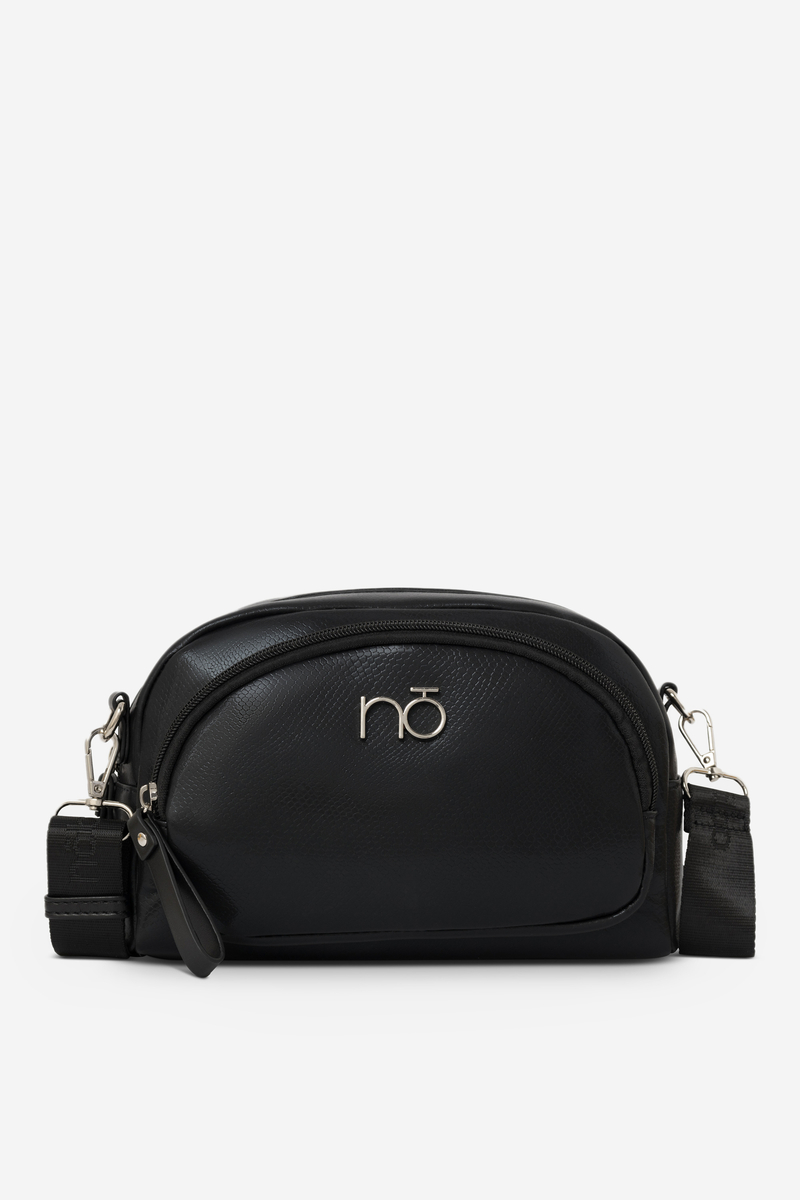 NOBO Leather Handbag with Animal Pattern Black