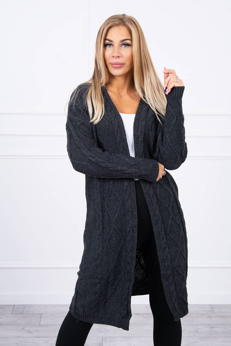 Cardigan sweater with graphite strings
