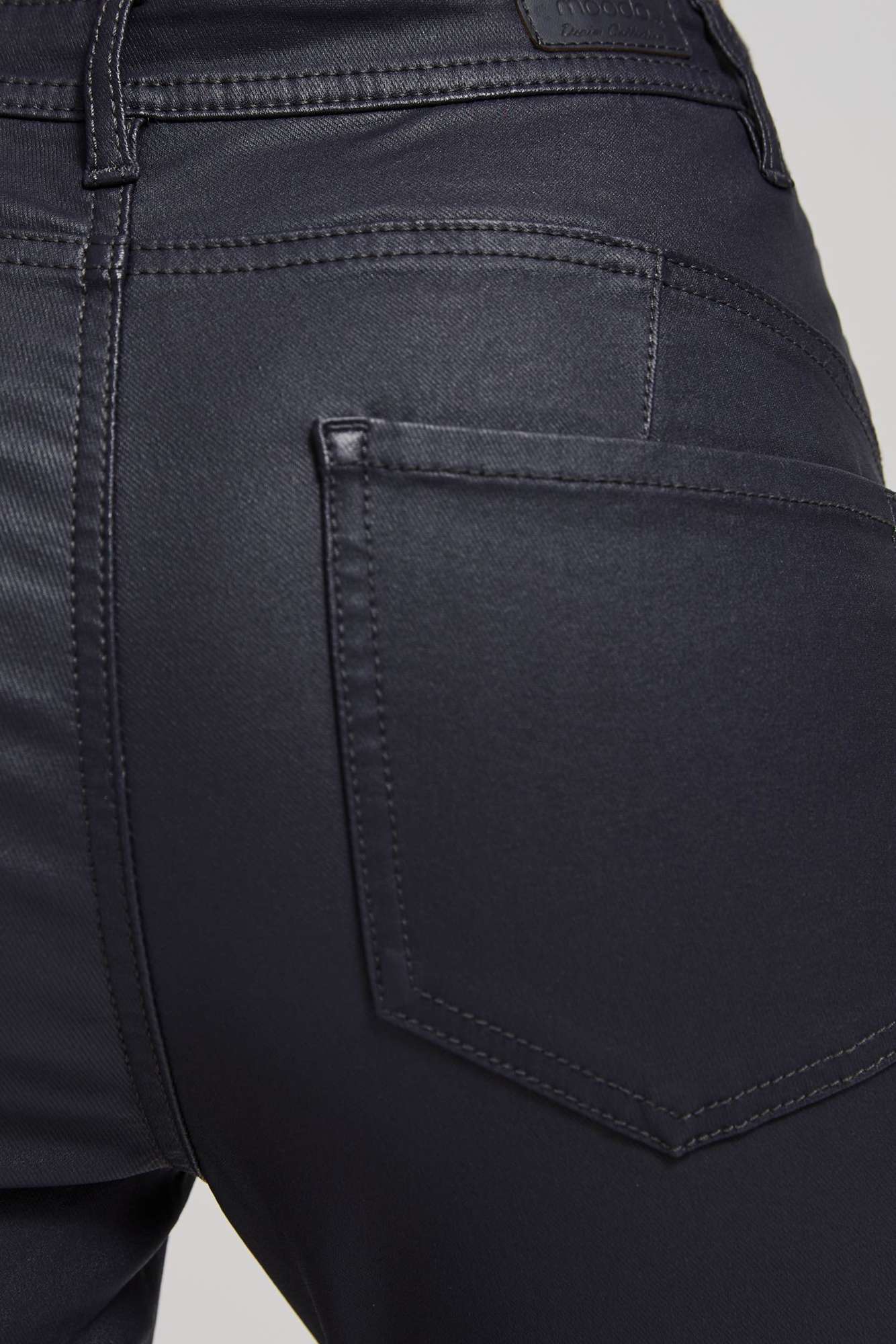 Marisse Waxed Skinny Trousers, Gray