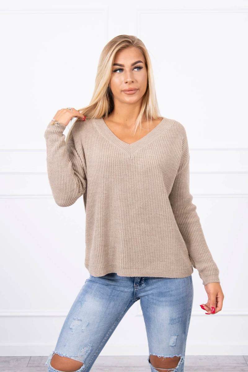 sweater-with-v-neckline-dark-beige