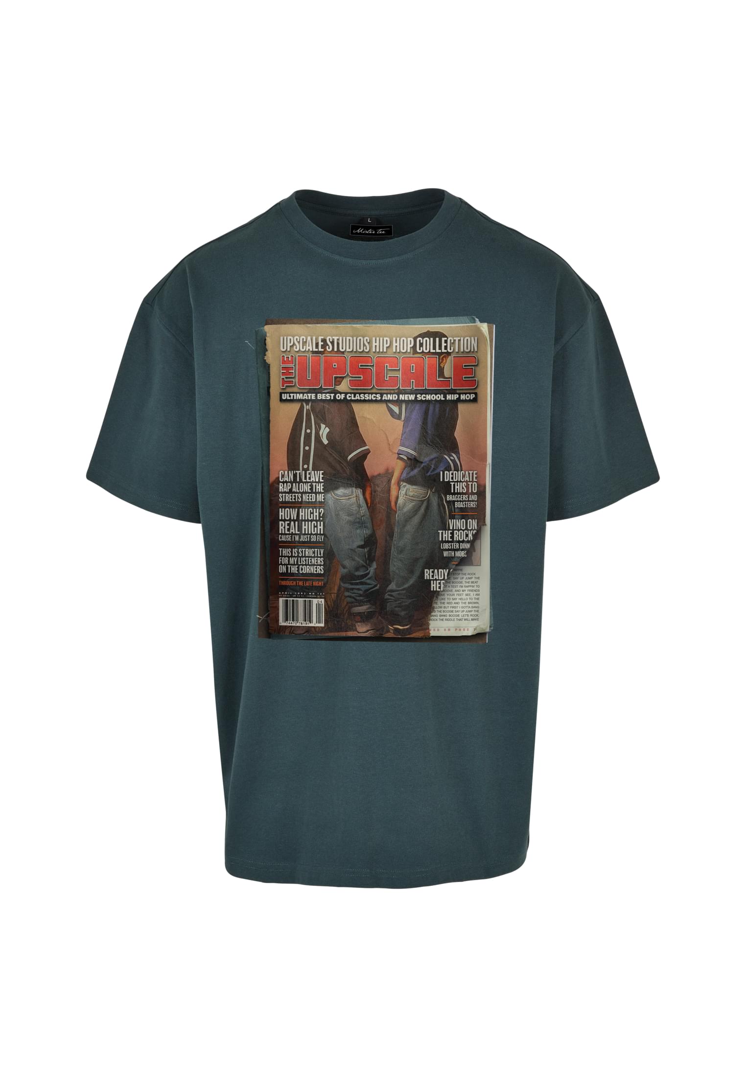 Men's Oversize T-Shirt Upscale Magazine Bottle Green