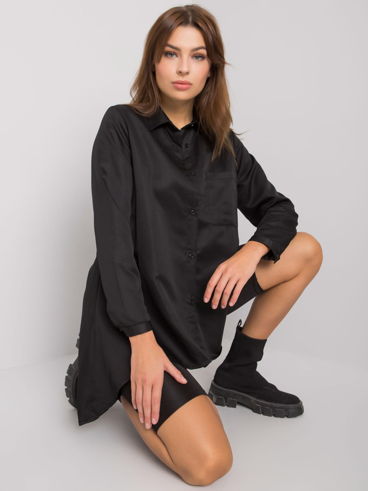 Black Asymmetrical Women's Shirt