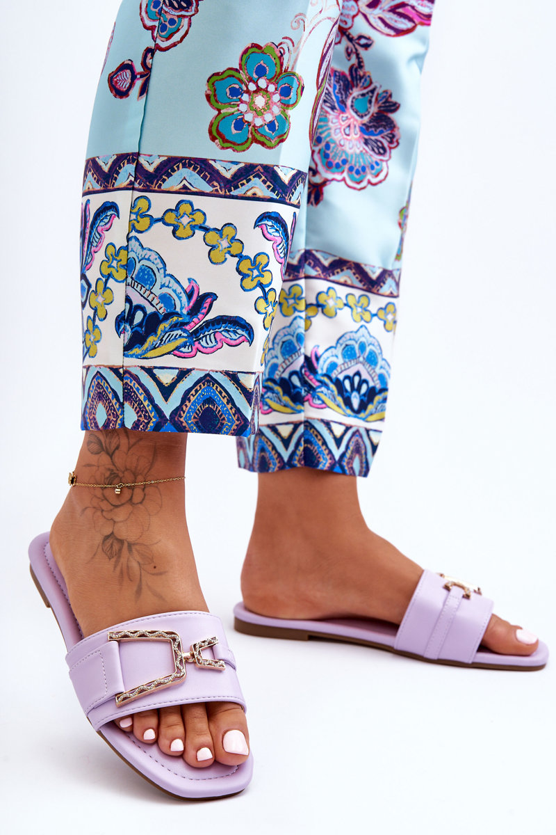 Women's Classic Flip-flops With Decoration Purple Impressive
