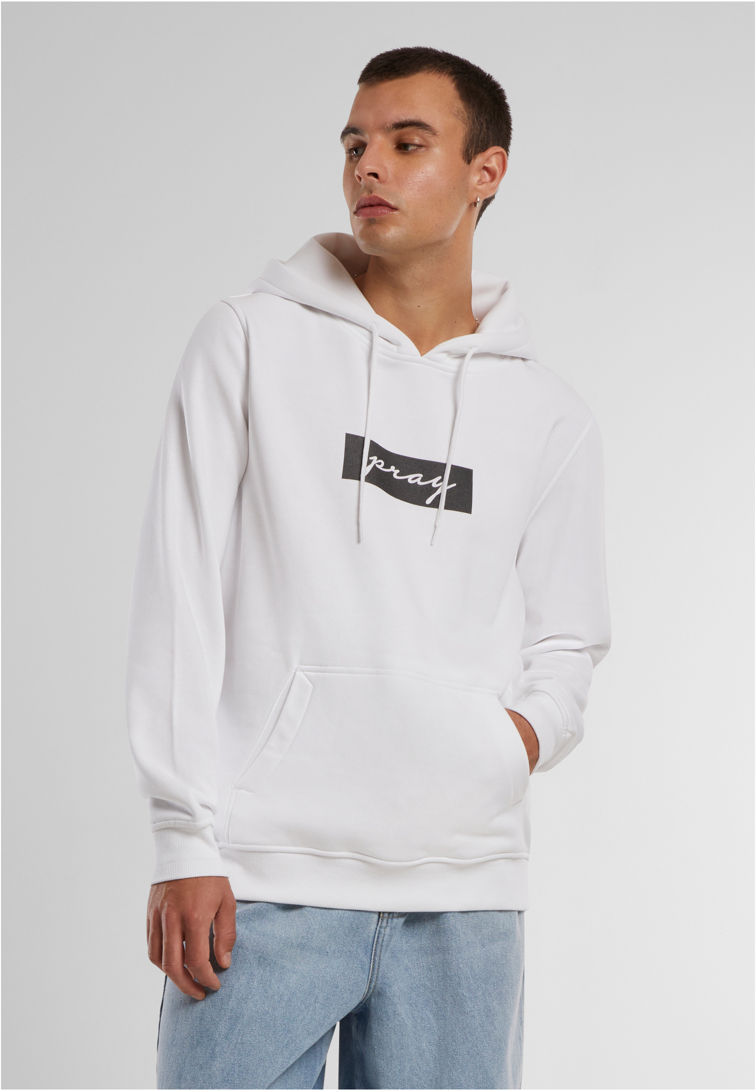 Pray Boxlogo Hoody Tee White