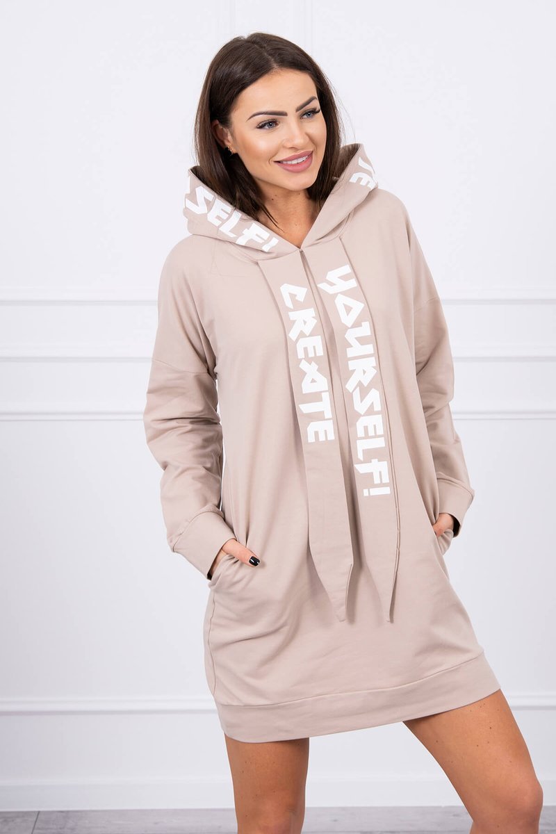 Dress With Hood Oversize Beige