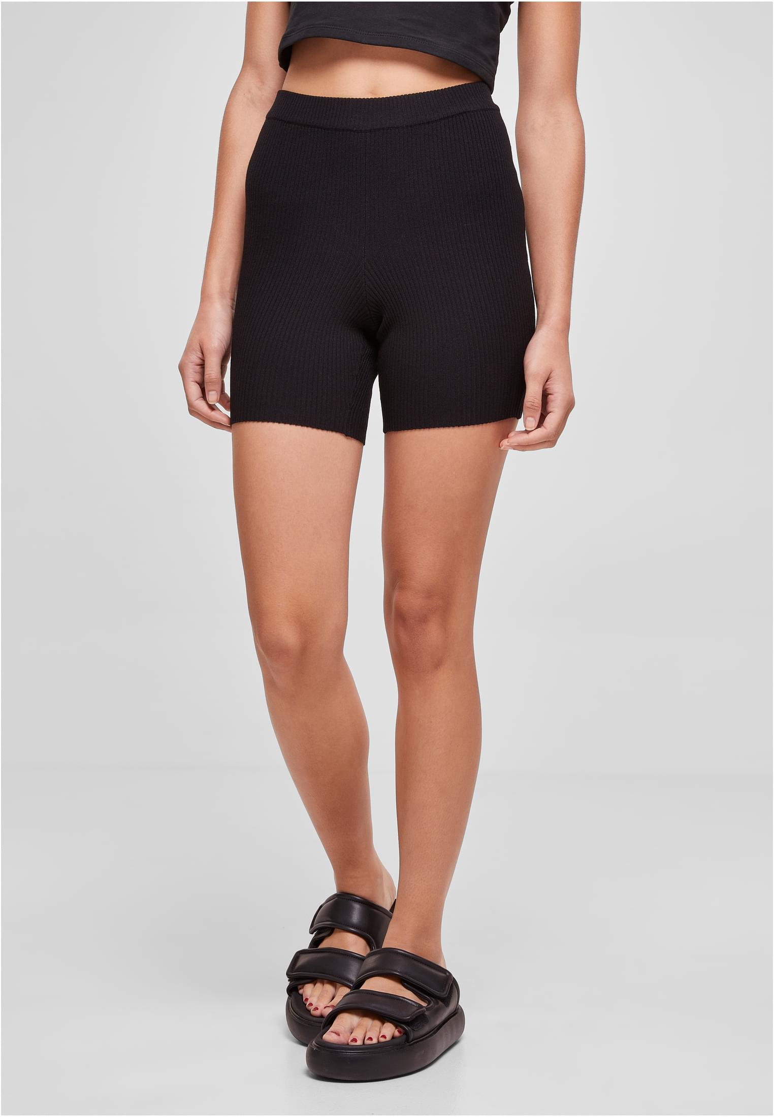 Women's Ribbed Knit Shorts Black