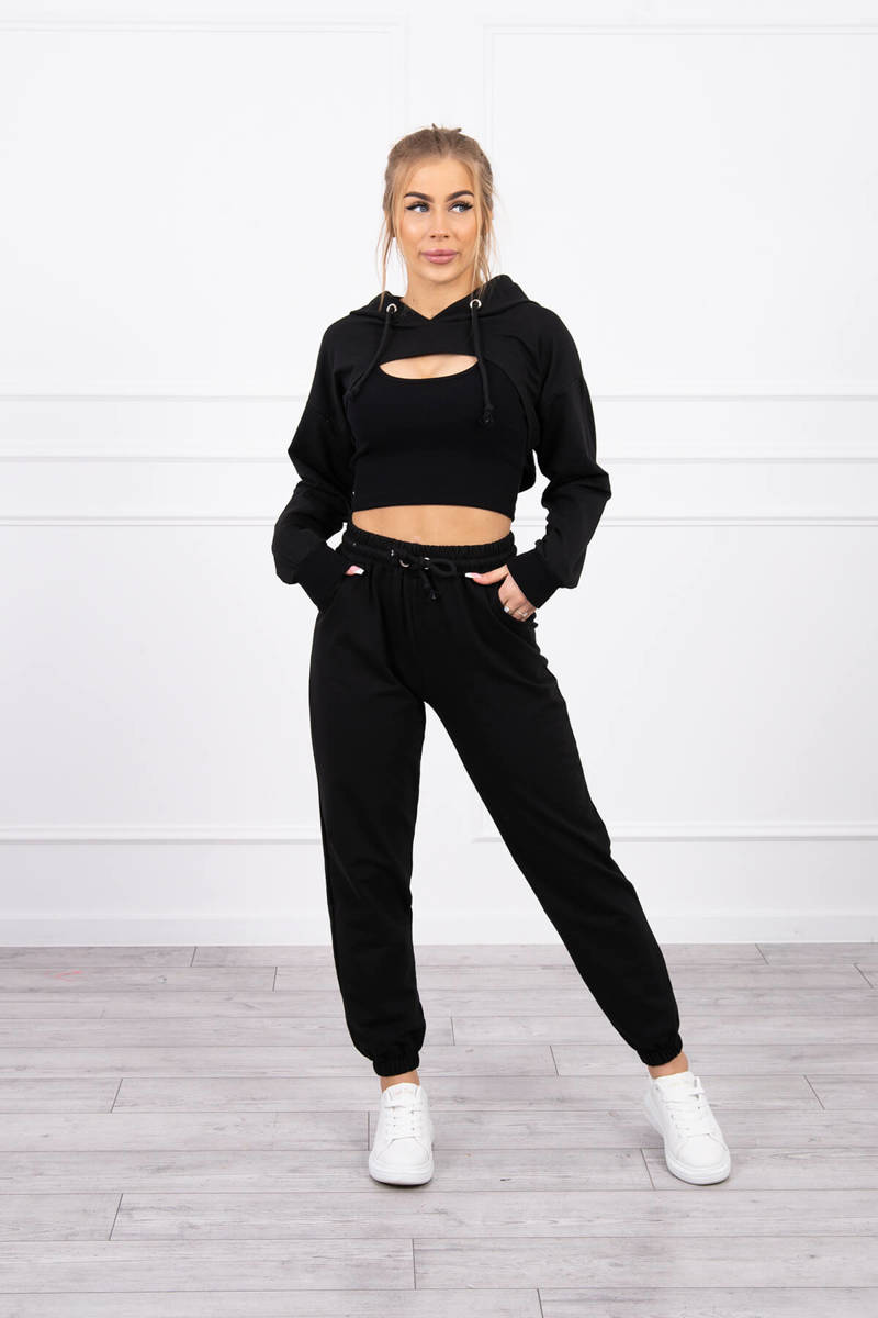 3-piece cotton set black