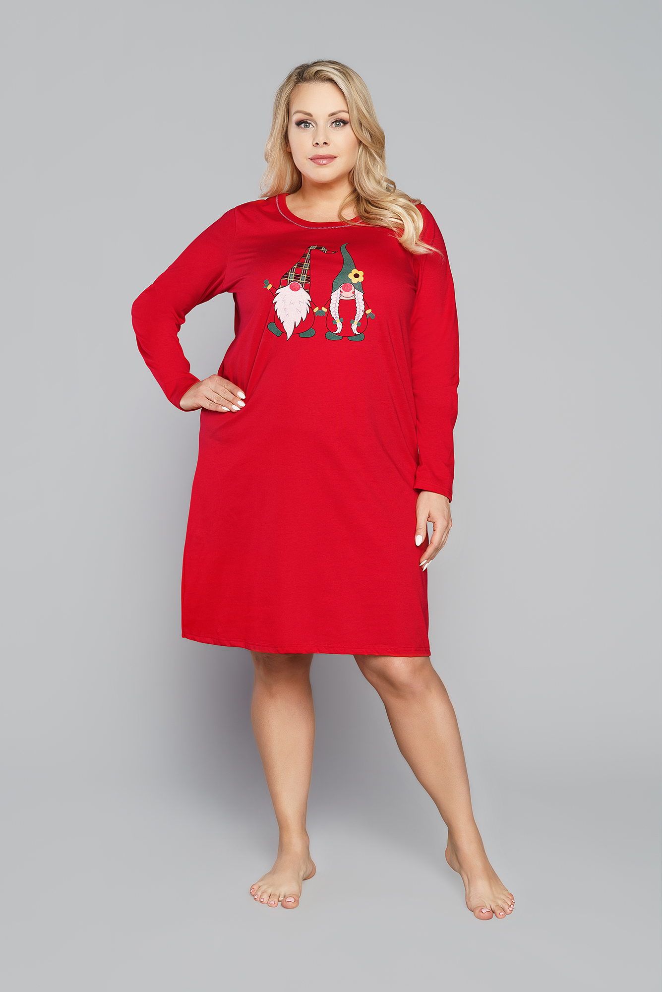 Women's Santa Long Sleeve Shirt - Red
