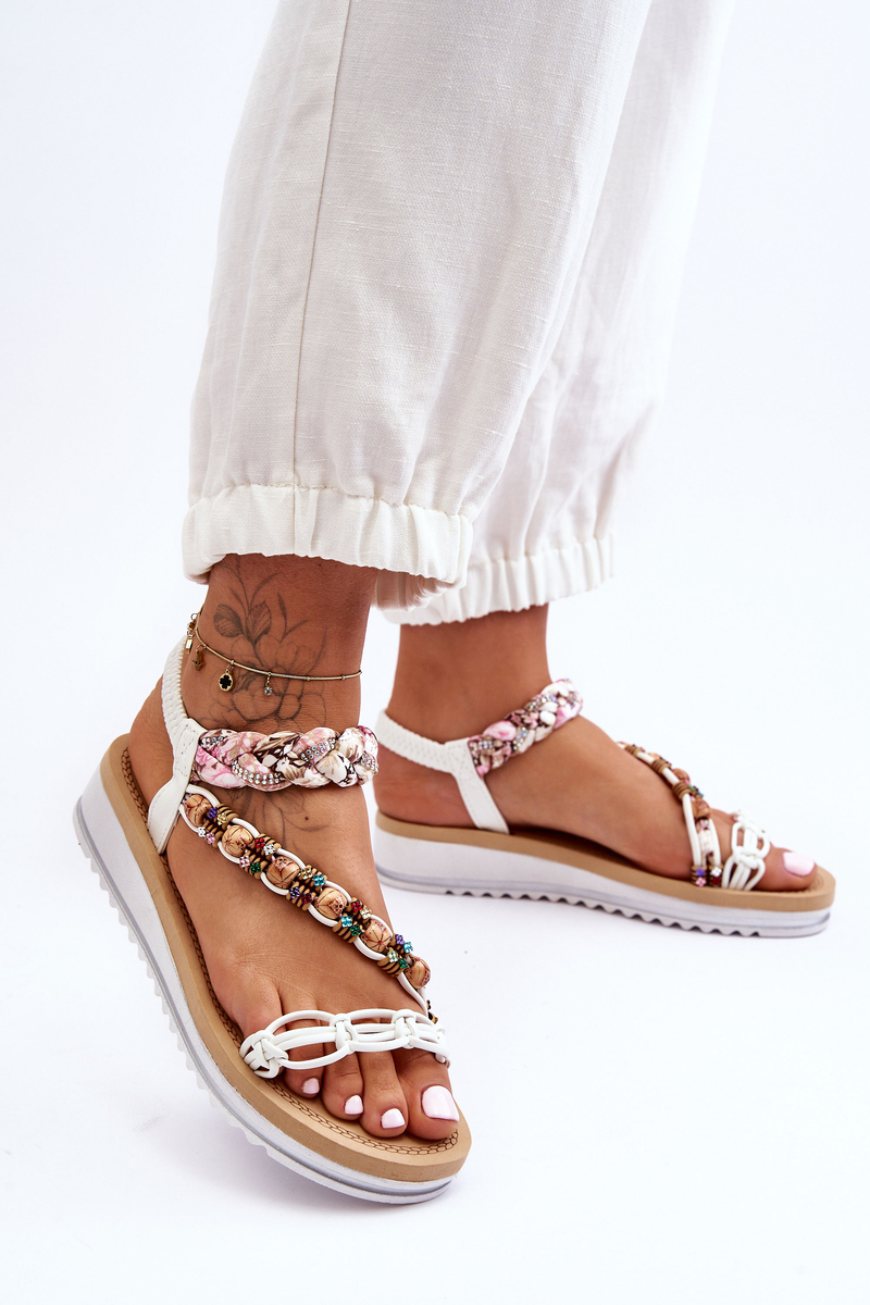 Comfortable Women's Sandals On The Lap Of White Jodie