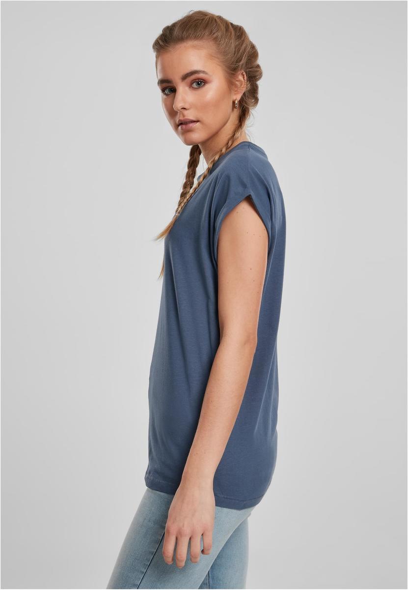 Women's T-shirt with extended shoulder vintageblue