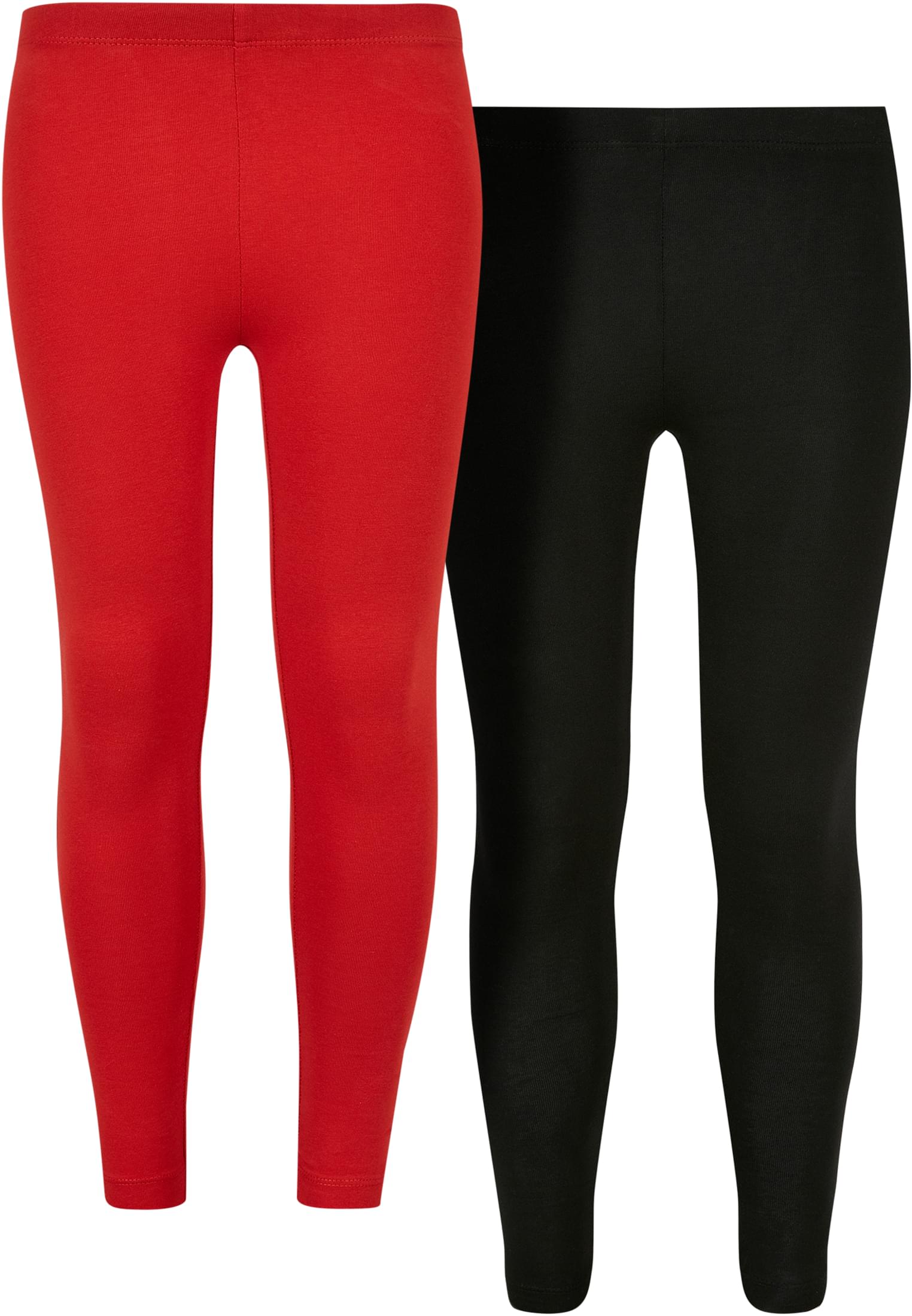 Girls' Jersey Leggings 2-Pack Huge Red/Black