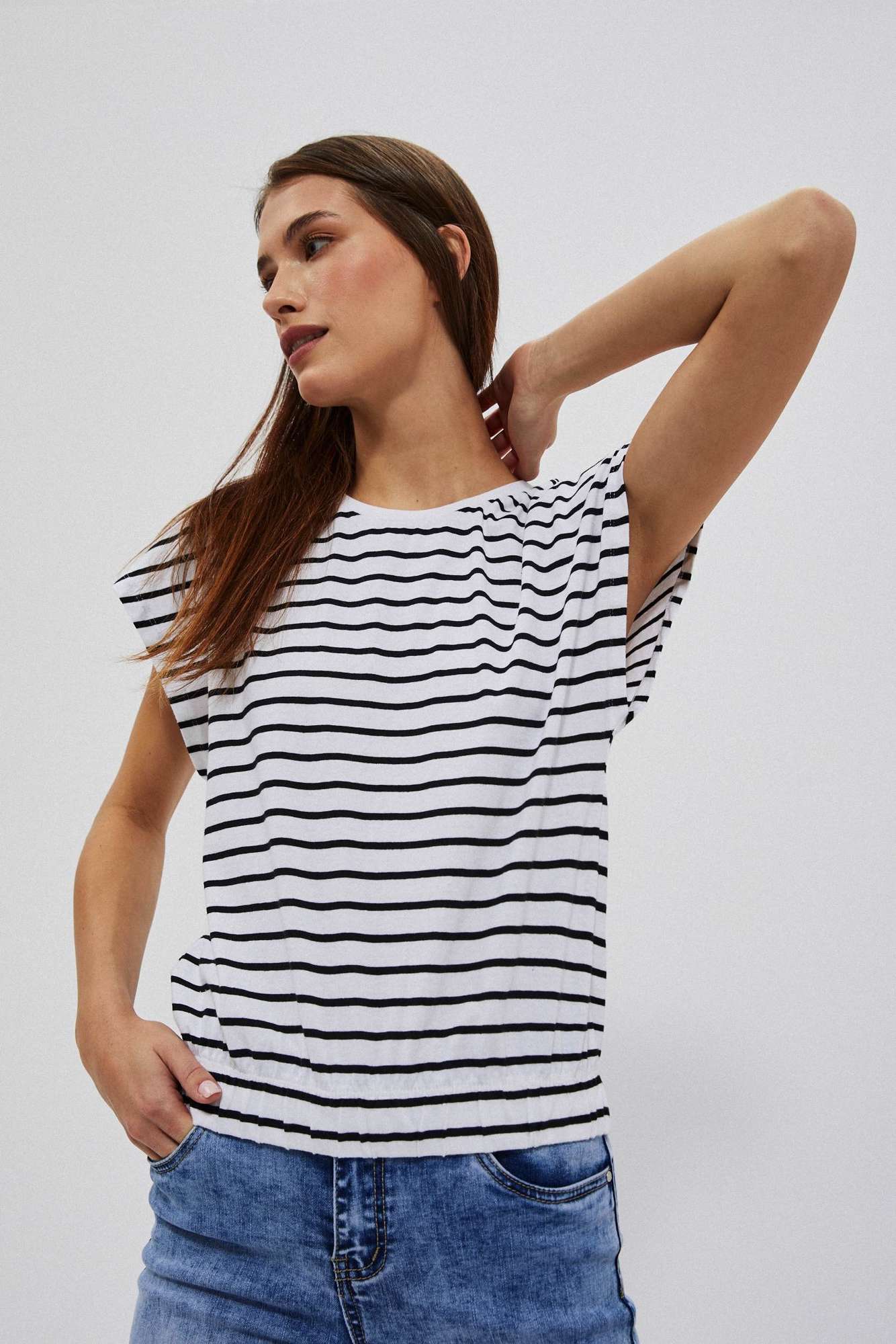 WOMEN'S T-SHIRT L-TS-3825 BÍLO_ČERNÉ