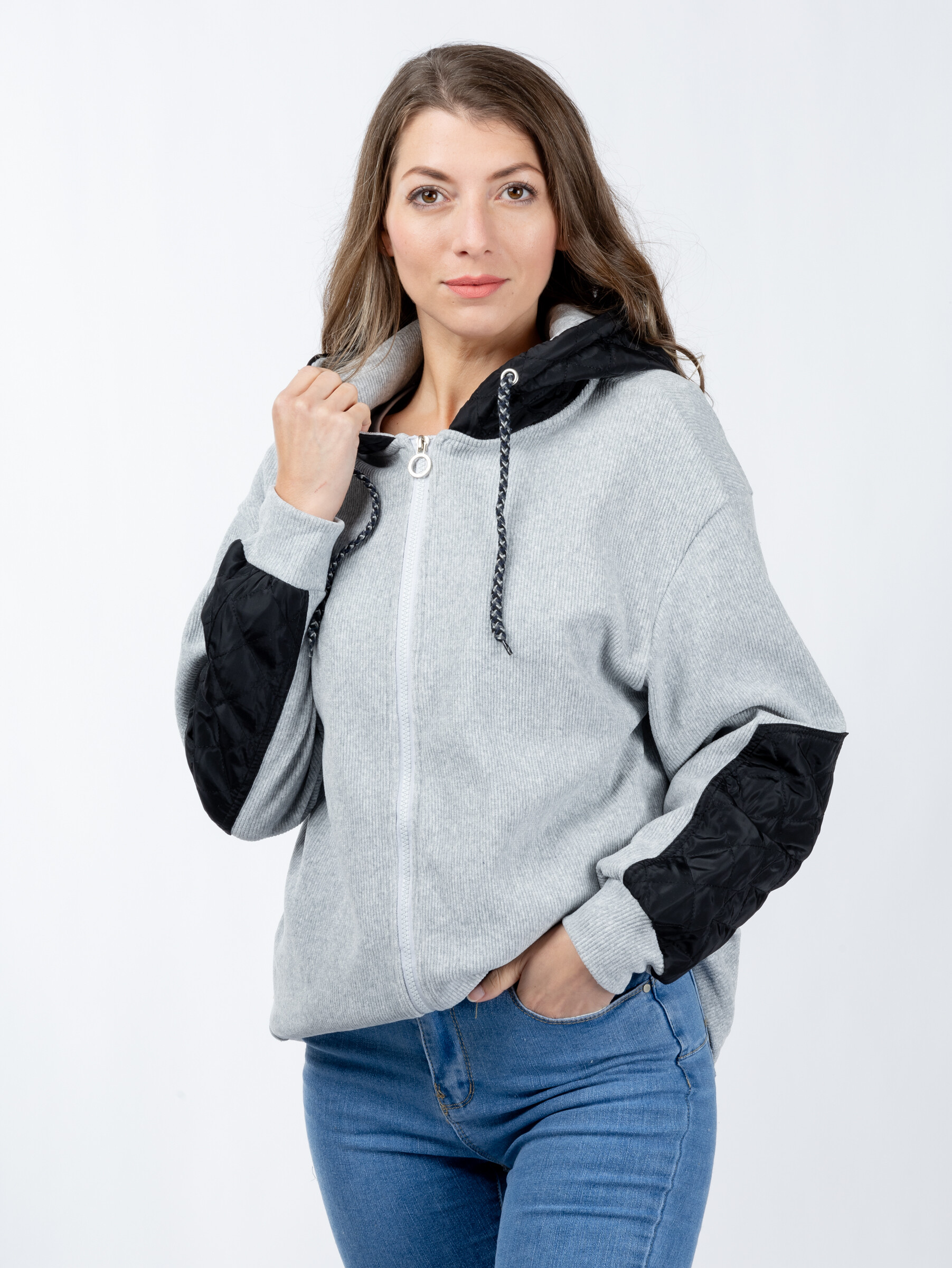 Women&#039;s sweatshirt GLANO - light grey