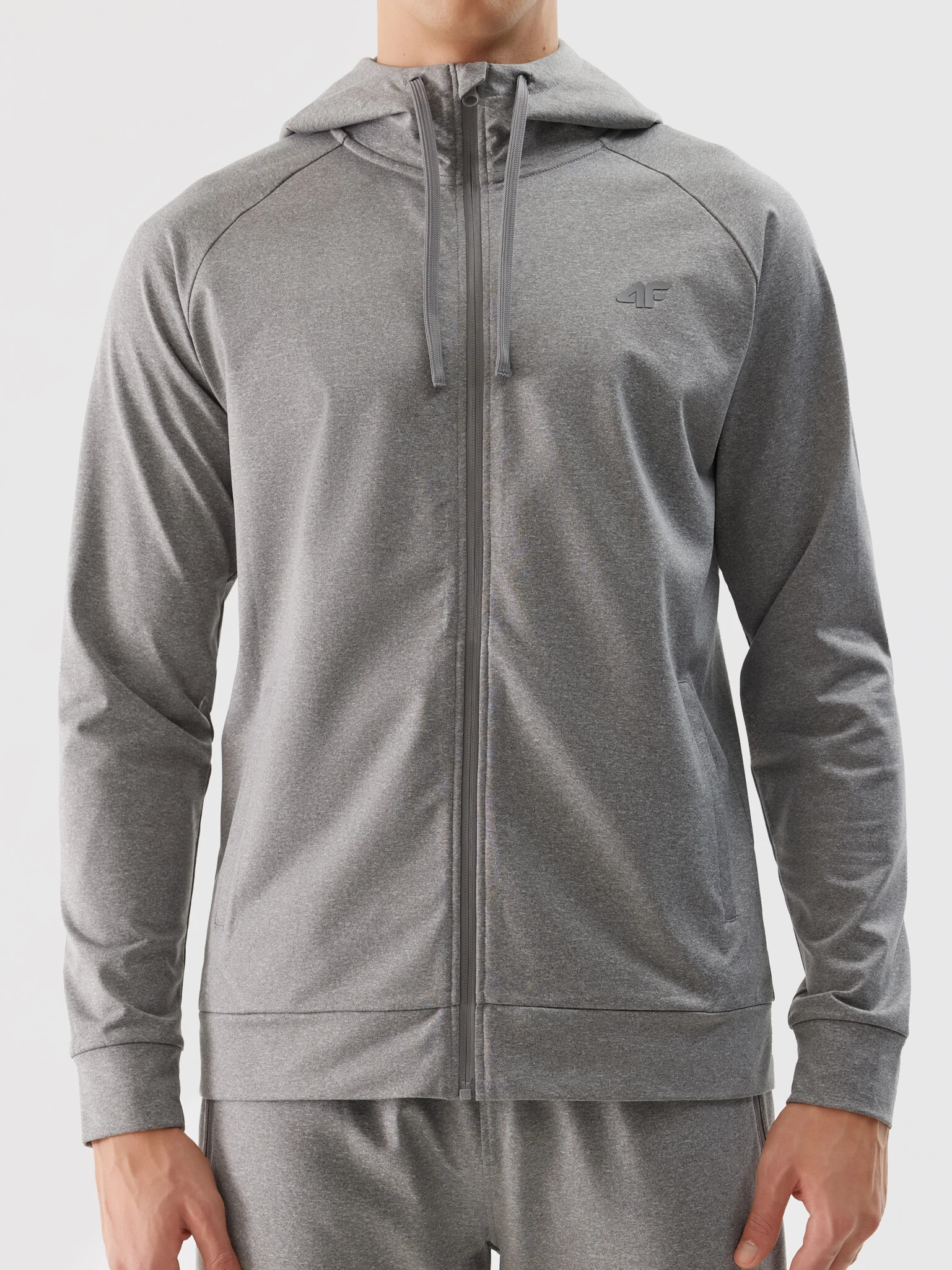 Men&#039;s Sports Zipped Hooded Sweatshirt 4F - Grey