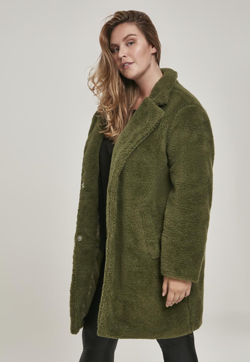 Women's Oversized Sherpa Coat Olive