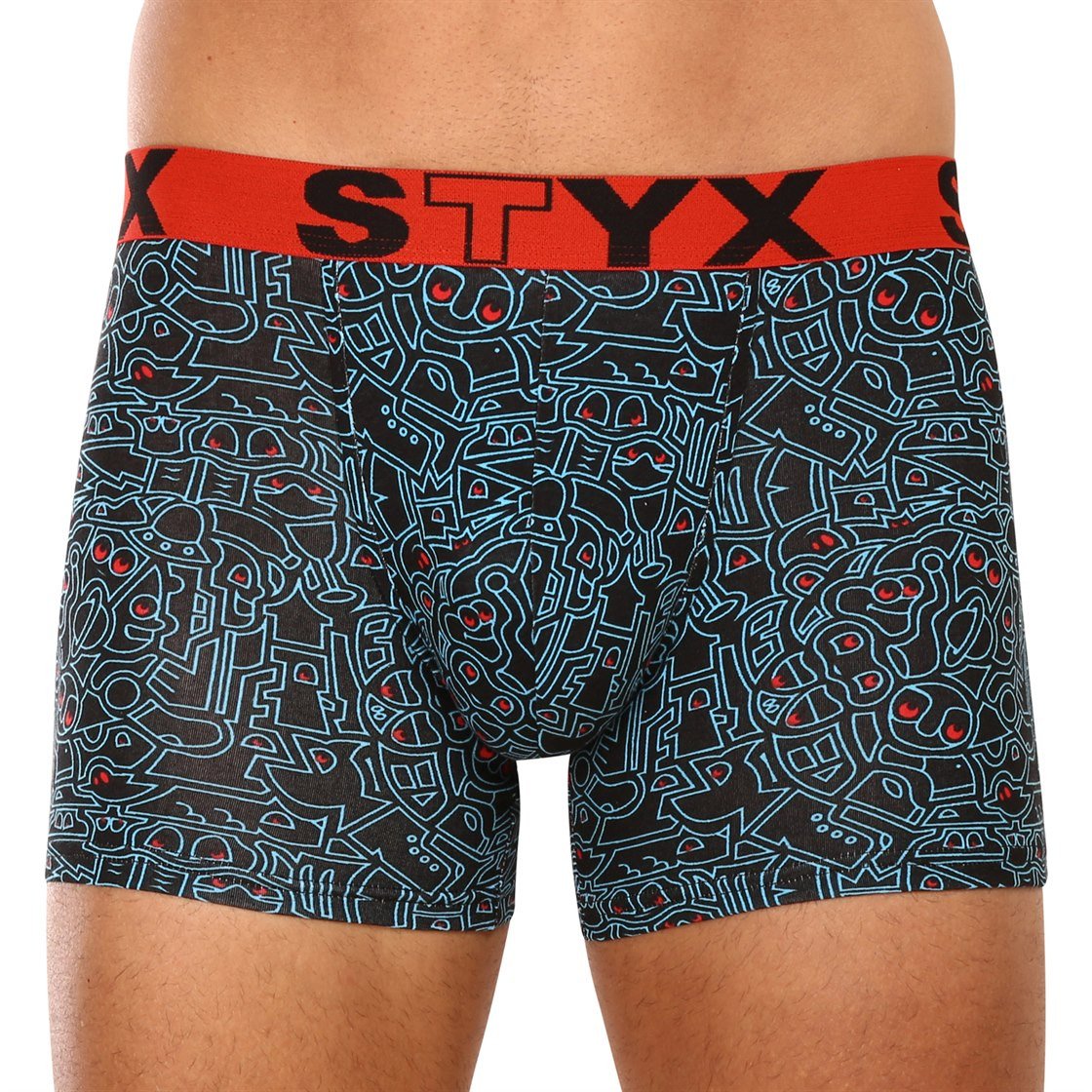 Pánské Boxerky Styx Long Art Sportovní Guma Doodle