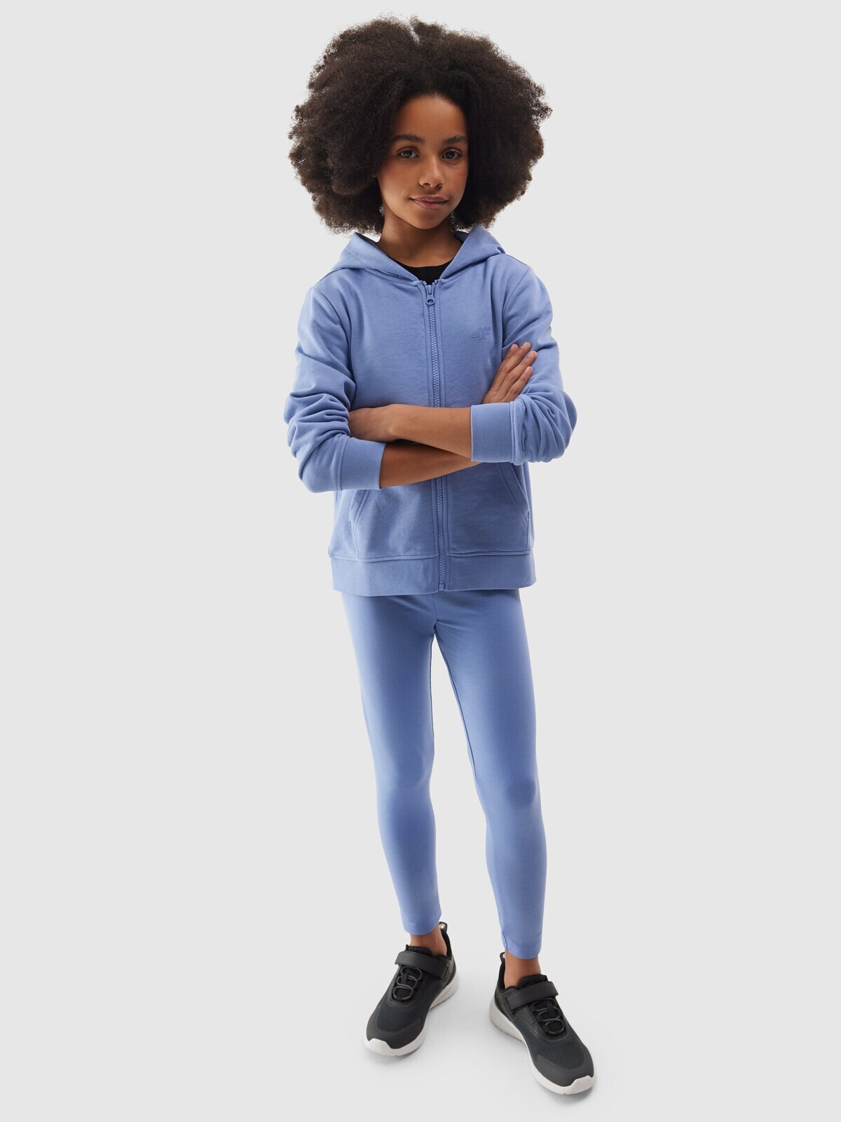 Girls' Sweatshirt with Hood 4F - Navy Blue